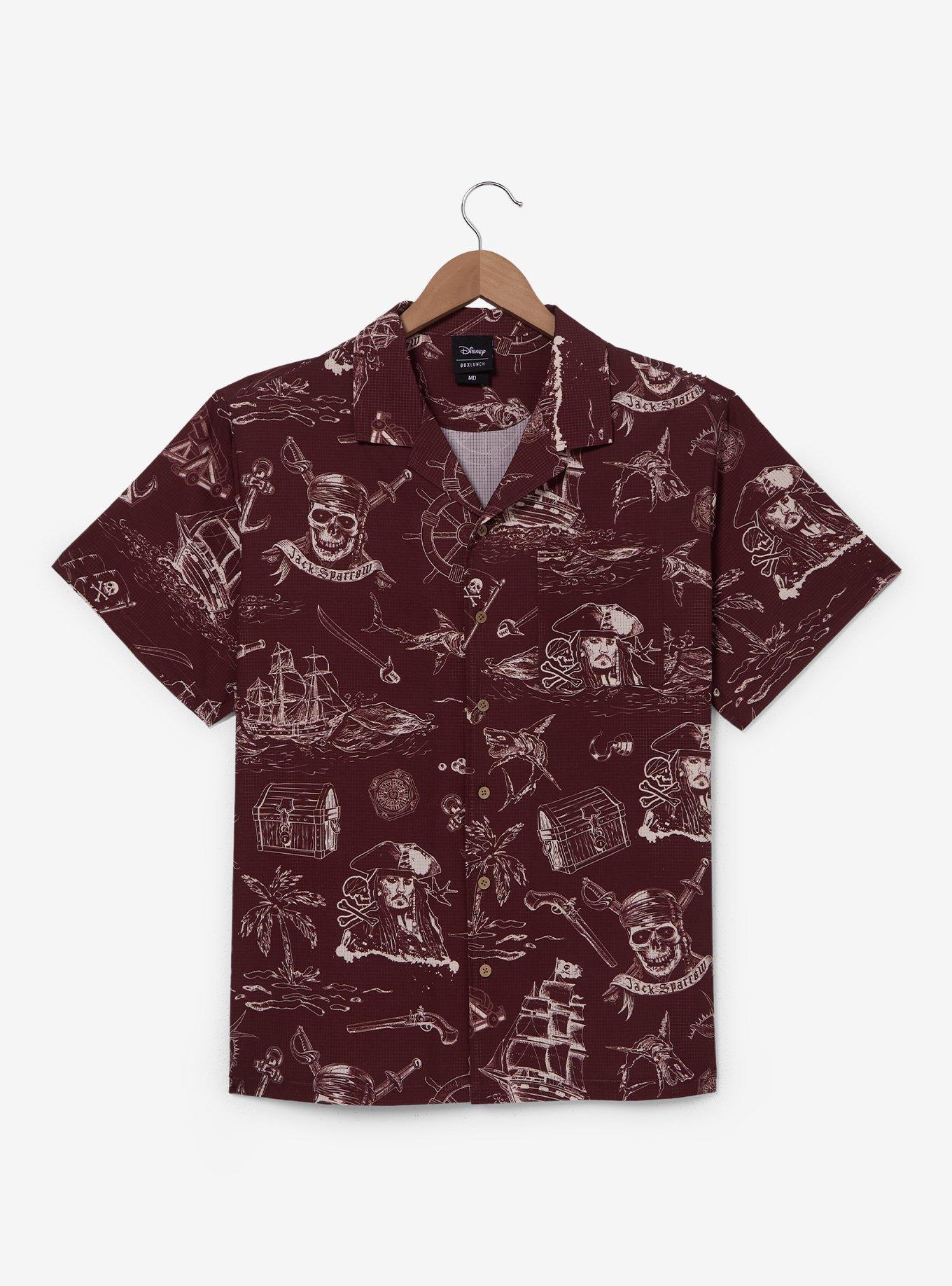 Disney Pirates of the Caribbean Icons Allover Print Woven Button-Up - BoxLunch Exclusive, , hi-res