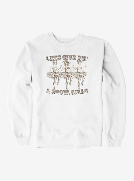 Give 'Em A Show, Girls Sweatshirt - WHITE | Hot Topic
