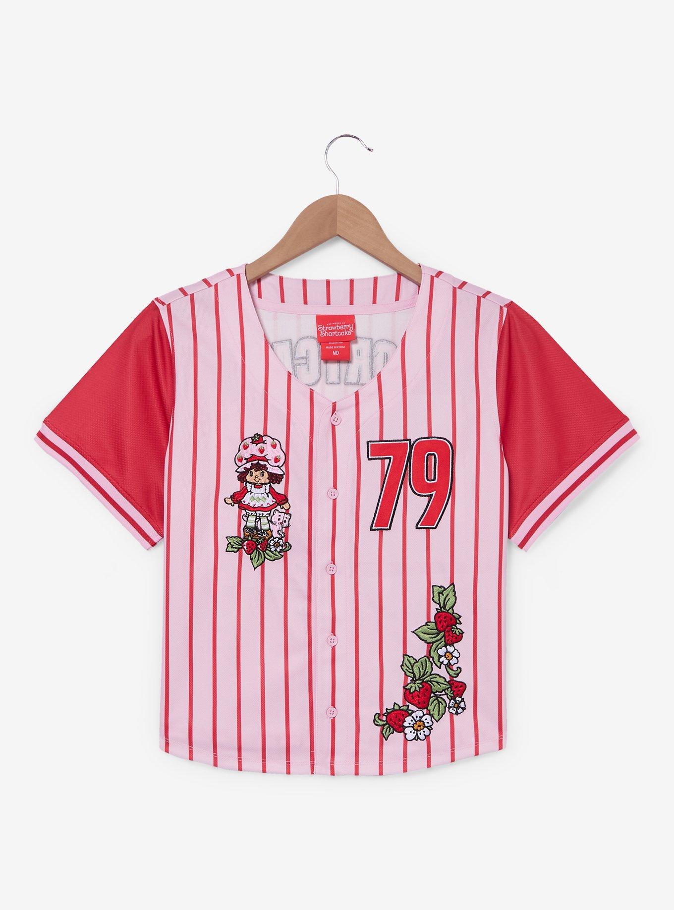 Strawberry Shortcake Women's Cropped Baseball Jersey &mdash; BoxLunch Exclusive, , hi-res