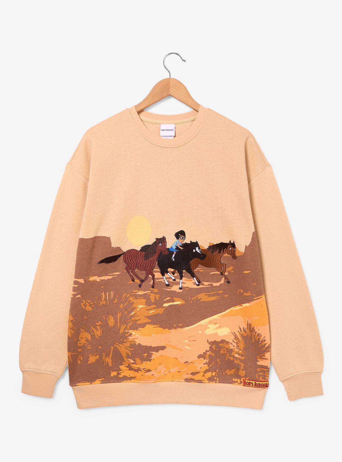 Bob's Burgers Tina Horseback Riding Sceneic Crewneck, , hi-res