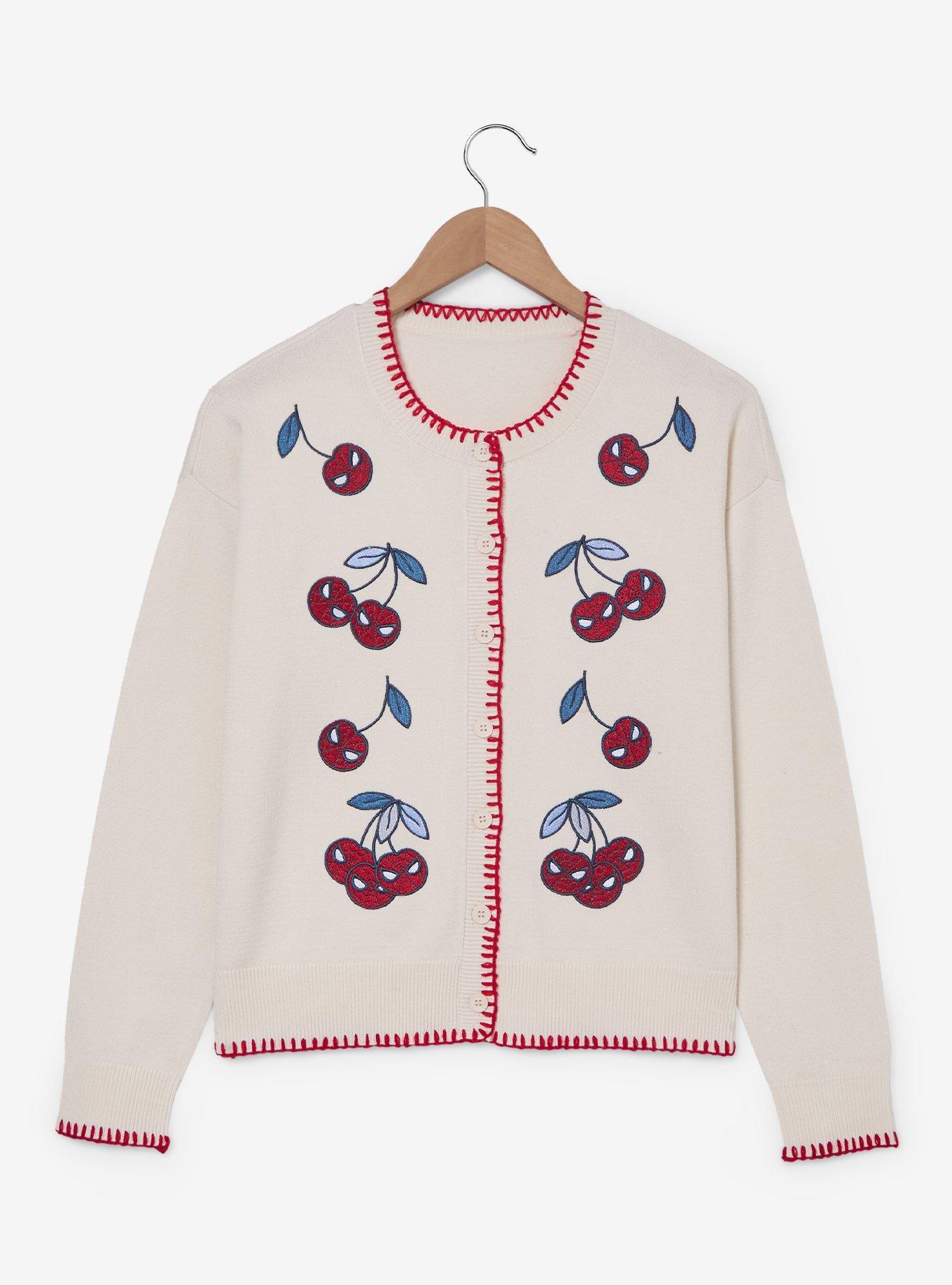 Marvel Spider-Man Mask Cherries Women's Cardigan - BoxLunch Exclusive, , hi-res