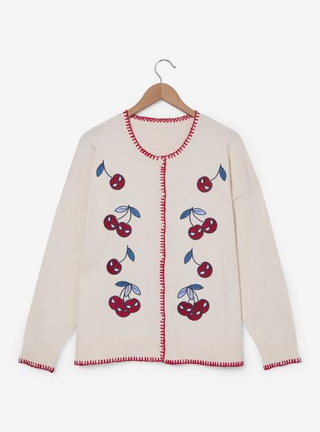 Marvel Spider-Man Mask Cherries Women's Plus Size Cardigan