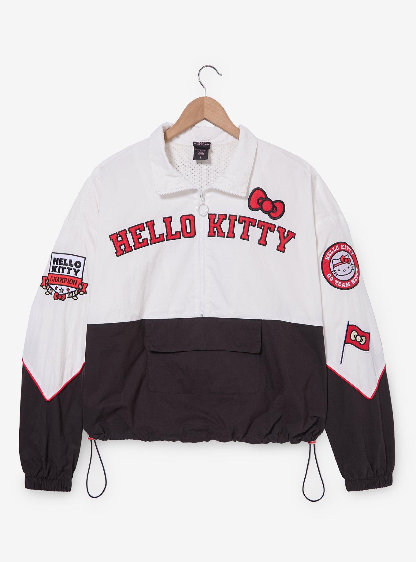 Sanrio Hello Kitty Icons Women's Plus Size Cropped Windbreaker