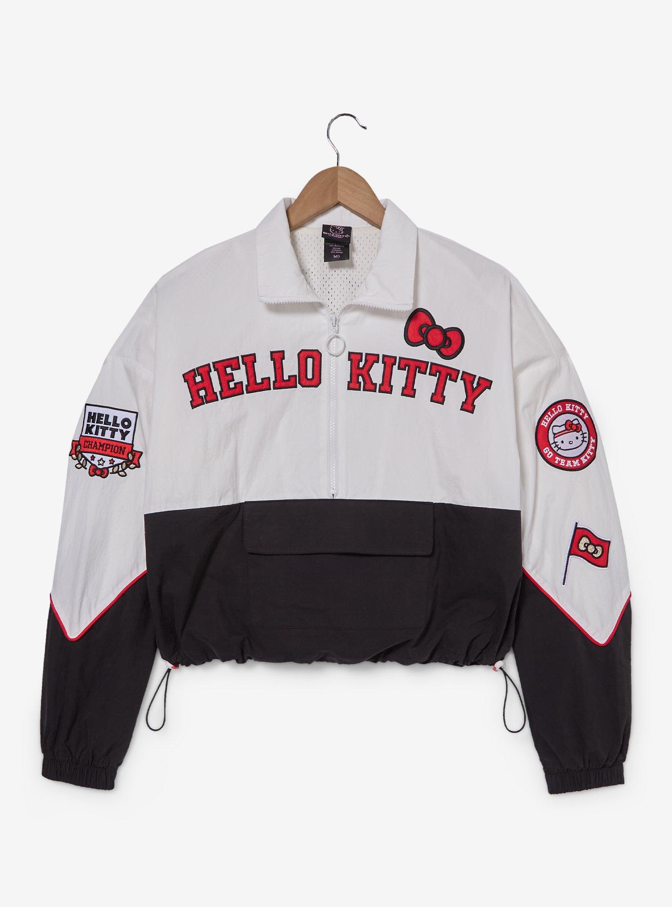 Sanrio Hello Kitty Icons Women's Plus Size Cropped Windbreaker - BoxLunch Exclusive, , hi-res