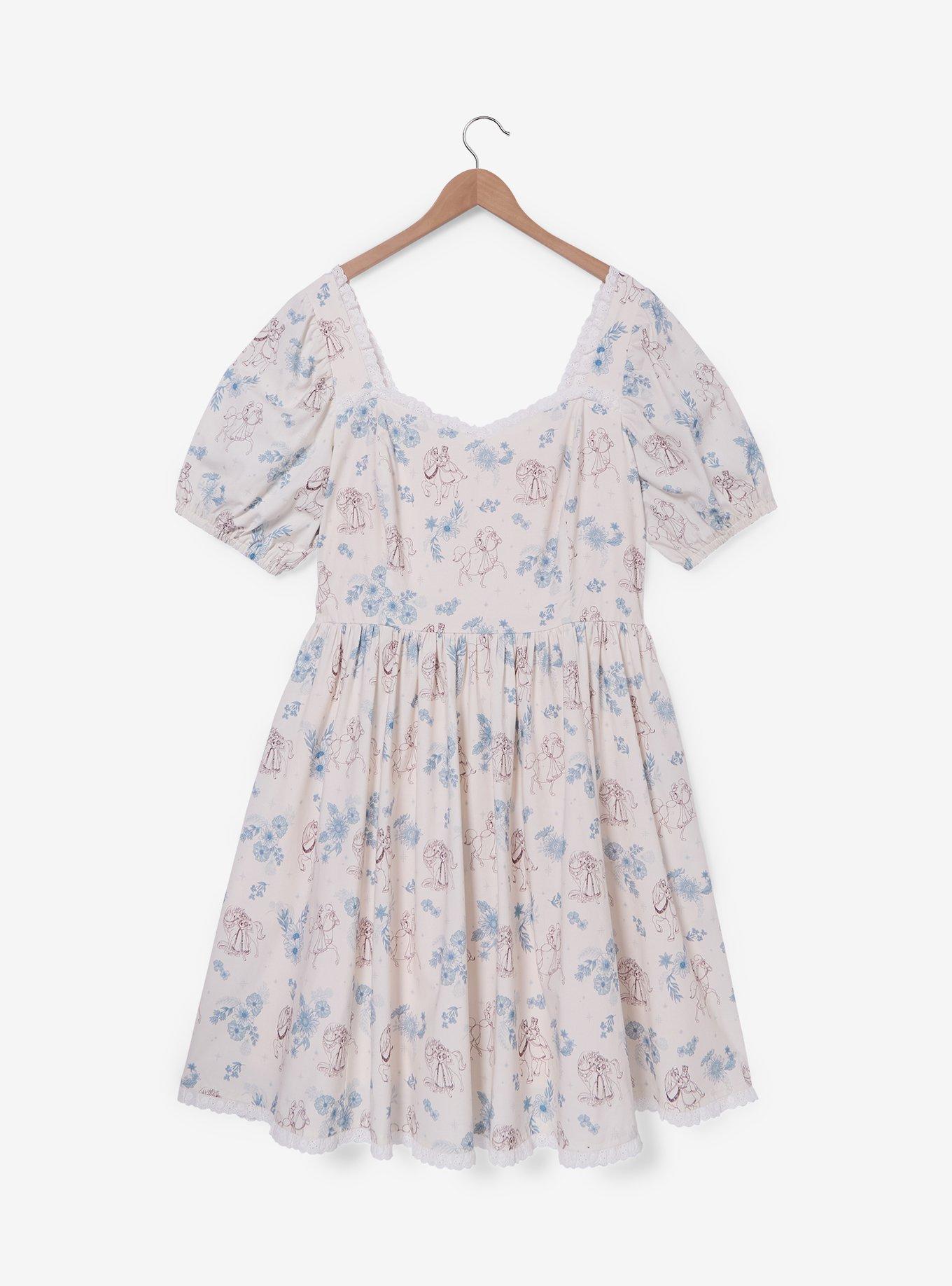 Disney Princess Floral Horses Allover Print Plus Size Dress - BoxLunch Exclusive, , hi-res