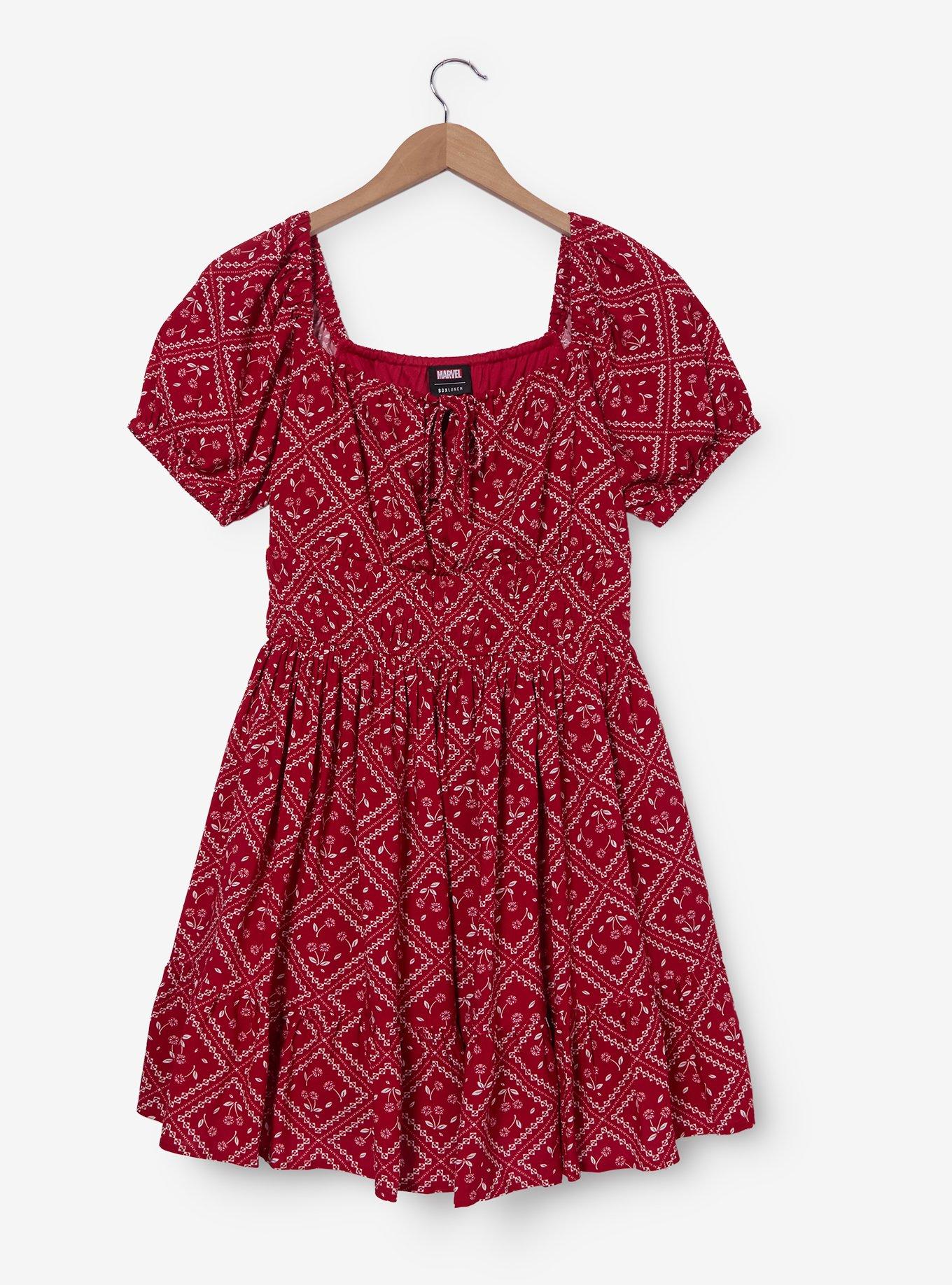 Marvel Spider-Man Cherries Bandanna Allover Print Dress - Boxlunch Exclusive, , hi-res