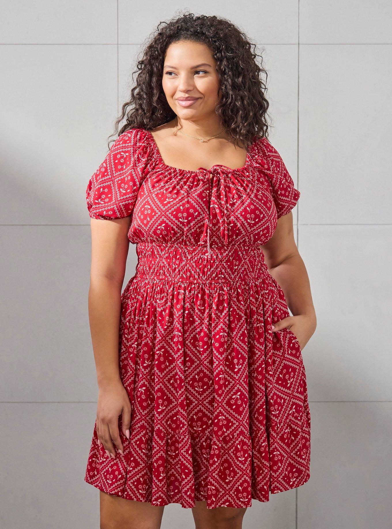 Marvel Spider-Man Cherries Bandanna Allover Print Plus Size Dress