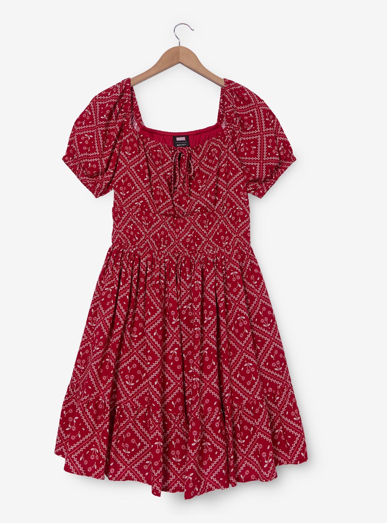Marvel Spider-Man Cherries Bandanna Allover Print Plus Size Dress - Boxlunch Exclusive, , hi-res