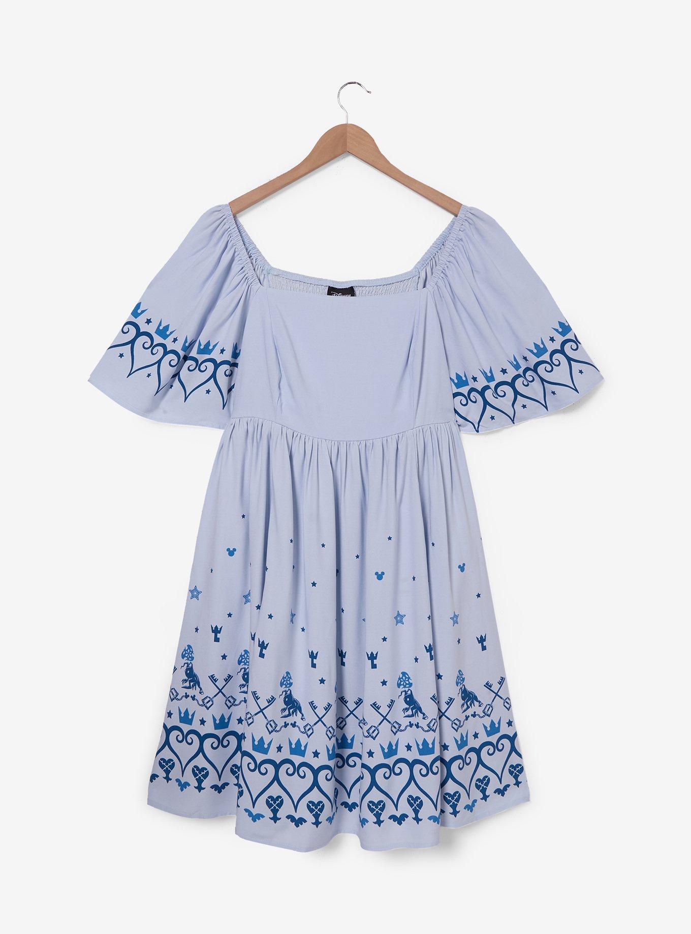 Disney Kingdom Hearts Icons Flutter Sleeve Plus Size Dress - BoxLunch Exclusive, , hi-res