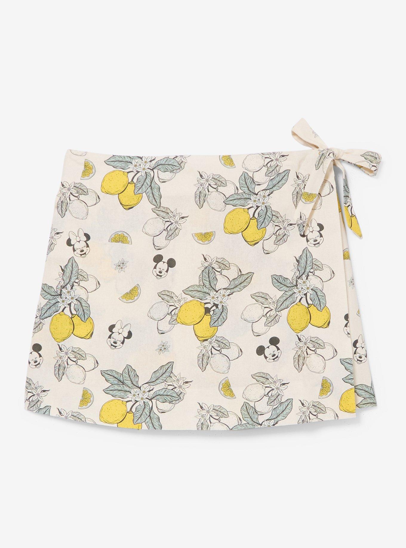 Disney Mickey & Minnie Lemons Allover Print Linen Skort - BoxLunch Exclusive, , hi-res