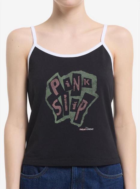 Disney Freaky Friday Pink Slip Logo Girls Cami - BLACK | Hot Topic