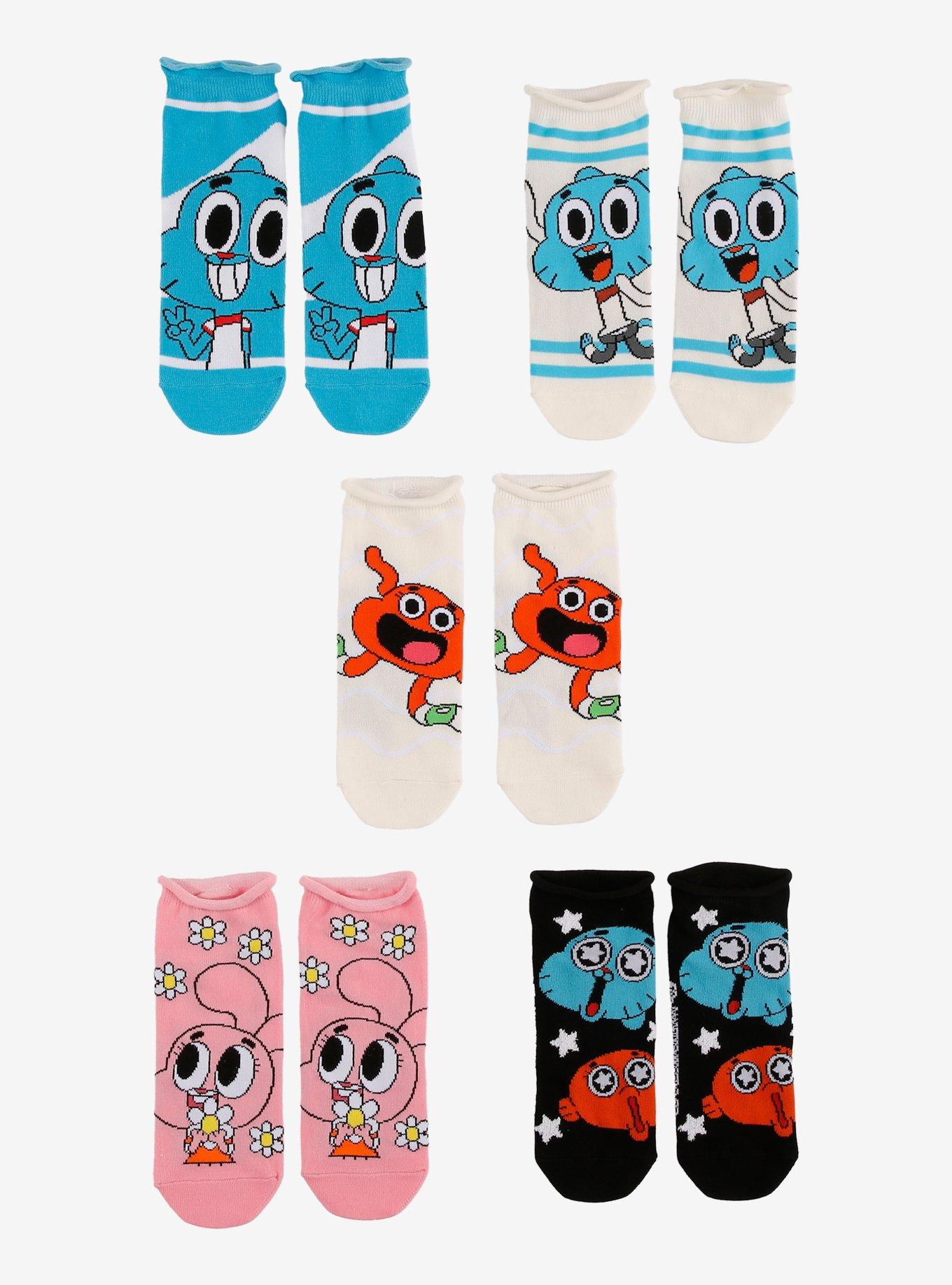The Amazing World Of Gumball Character No-Show Socks 5 Pair, , hi-res
