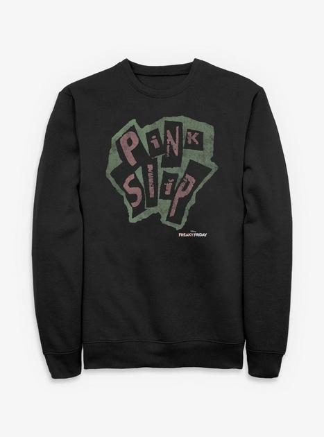 Disney Freaky Friday Pink Slip Logo Sweatshirt - BLACK | Hot Topic