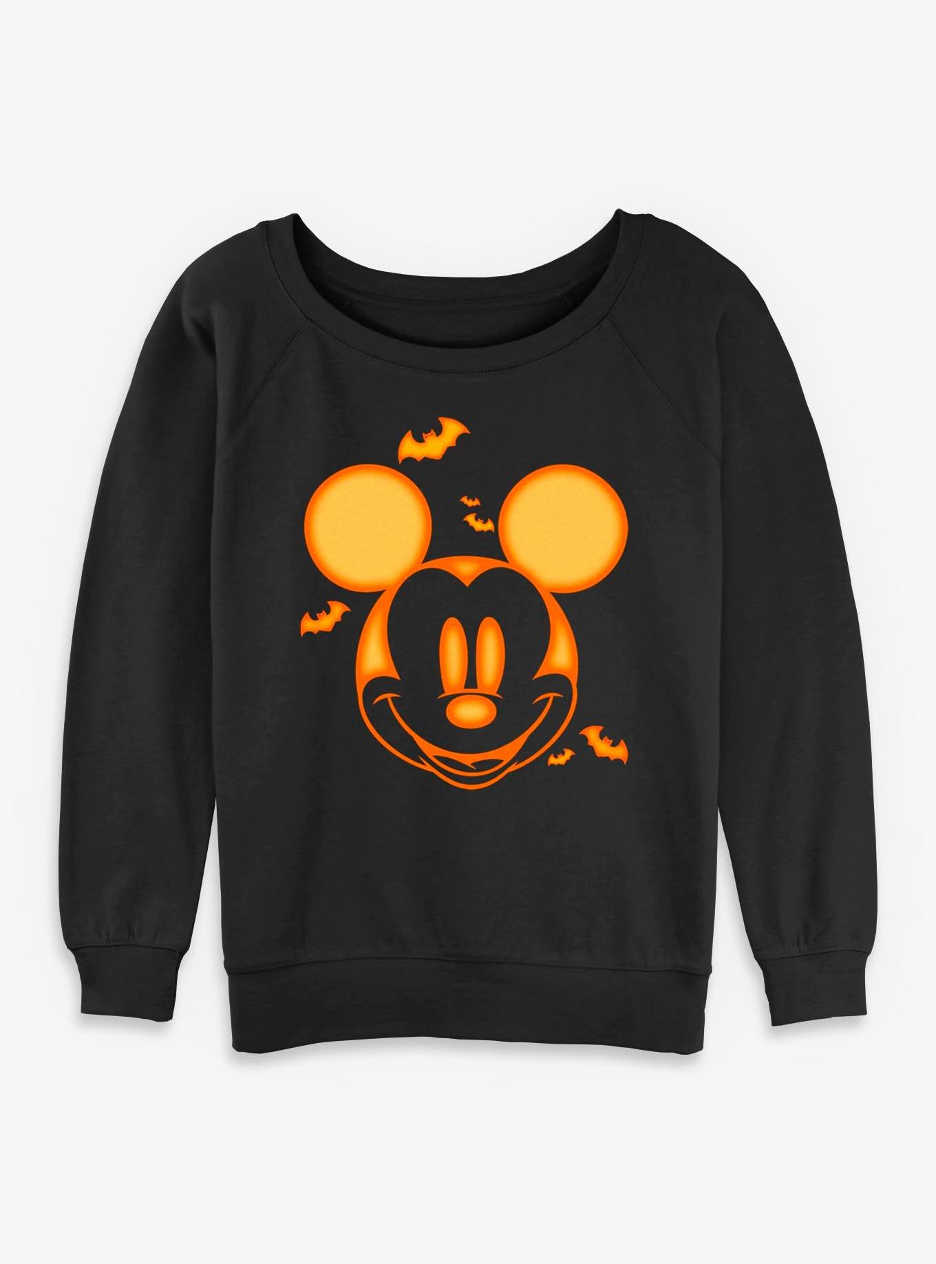Disney Mickey Mouse Mickey Pumpkin Face Womens Slouchy Sweatshirt, , hi-res