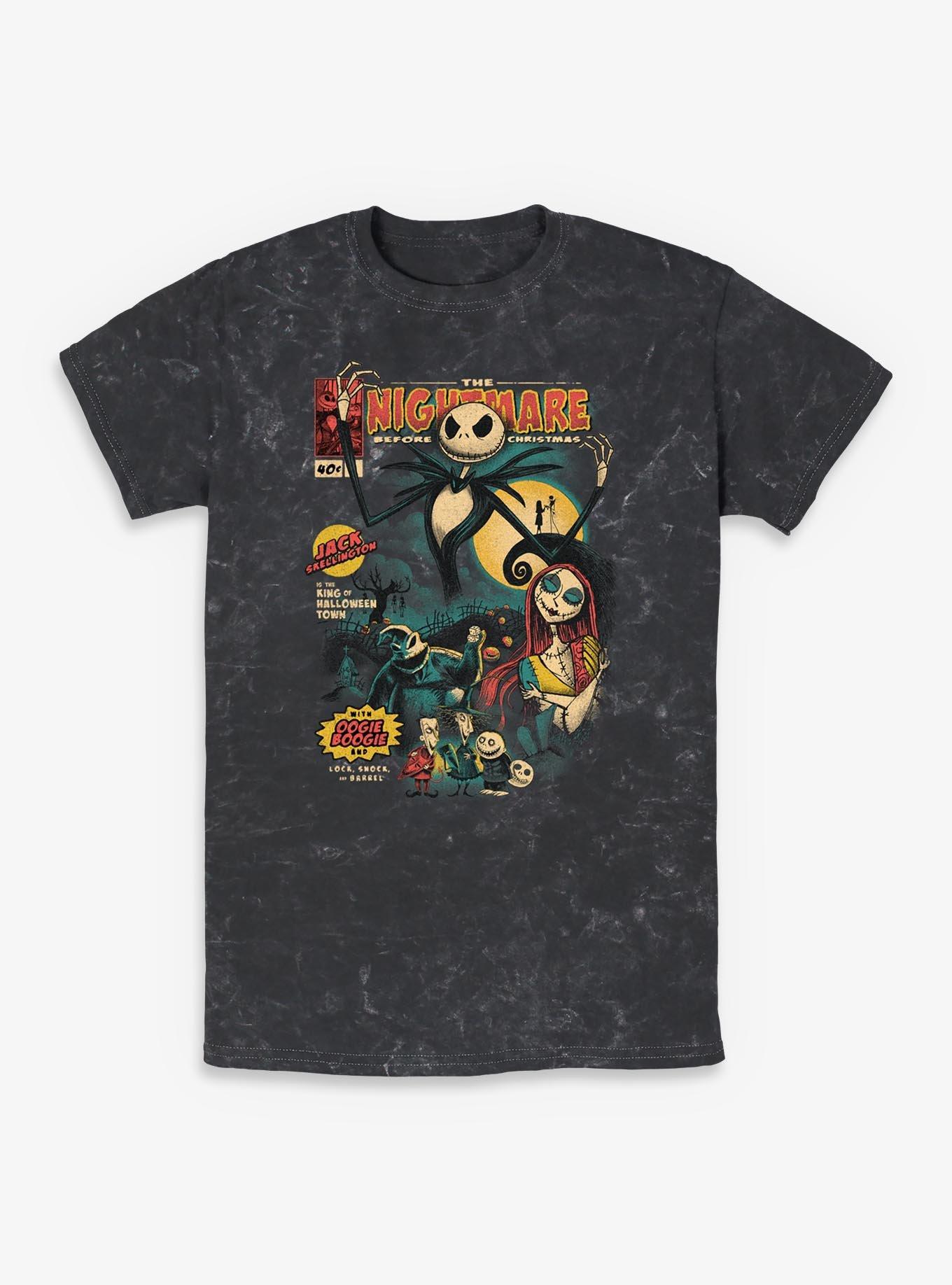 The Nightmare Before Christmas Comic Cover Style Mineral Wash T-Shirt, , hi-res