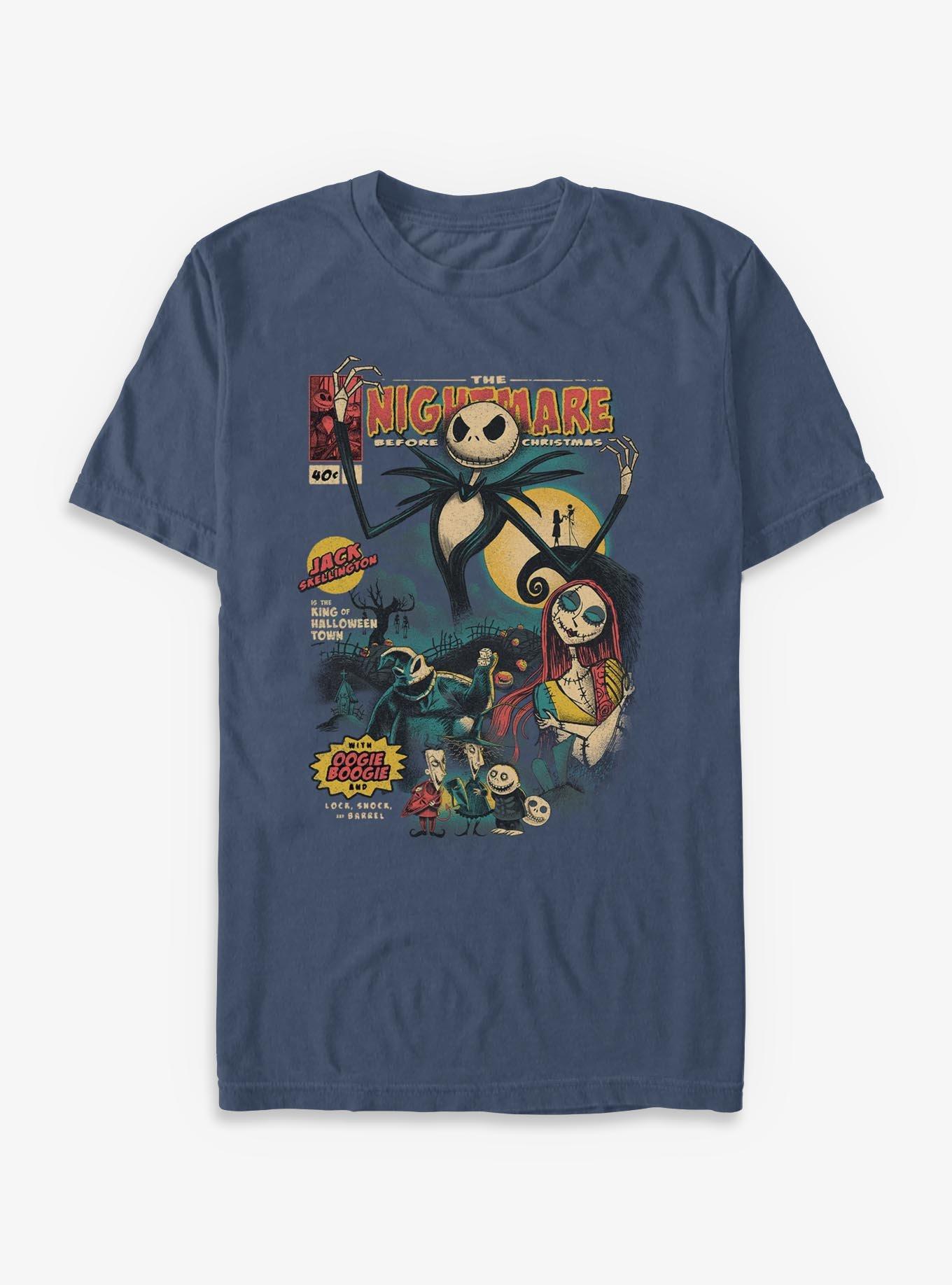 The Nightmare Before Christmas Comic Cover Style Garment Dye T-Shirt, , hi-res