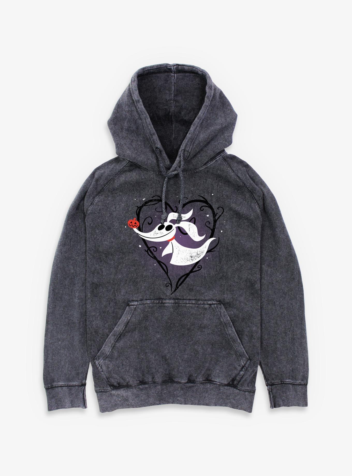 The Nightmare Before Christmas Zero Heart Mineral Wash Hoodie, , hi-res