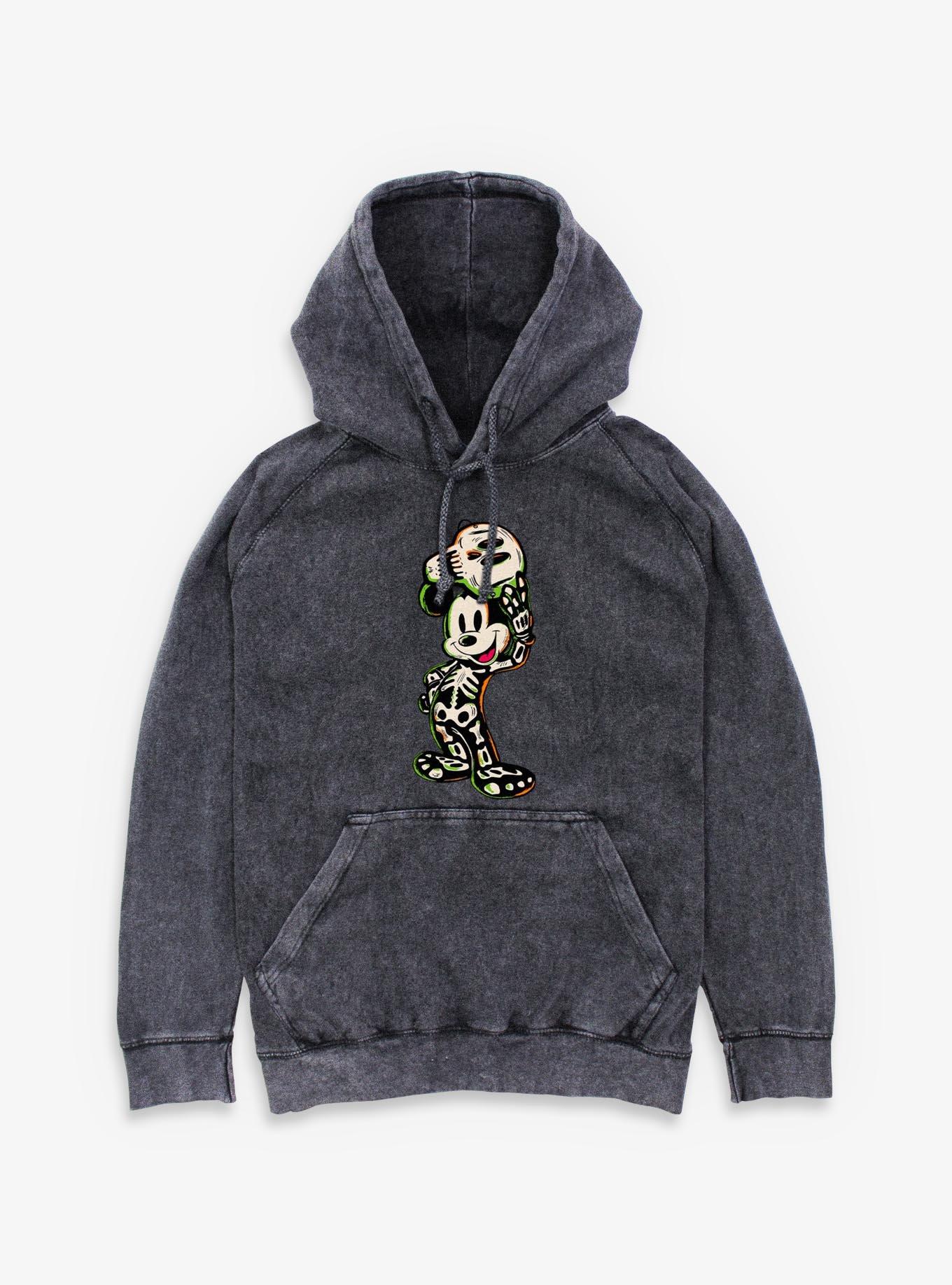 Disney Mickey Mouse Mickey Skeleton Mineral Wash Hoodie, , hi-res