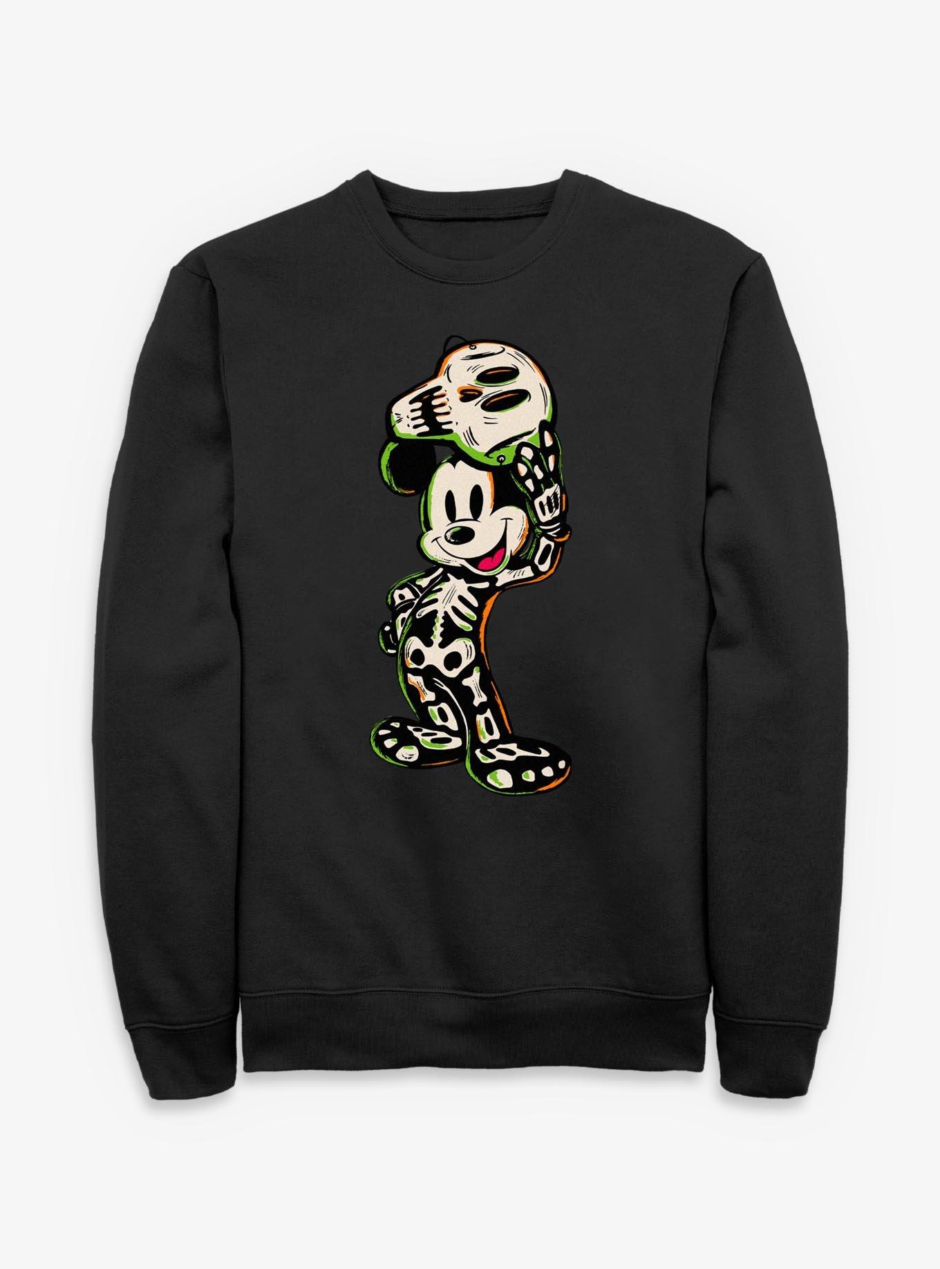 Disney Mickey Mouse Mickey Skeleton Sweatshirt, BLACK, hi-res