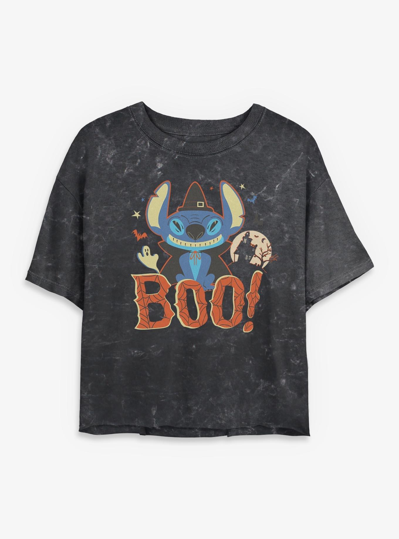 Disney Lilo & Stitch Boo Stitch Mineral Wash Womens Crop T-Shirt, , hi-res