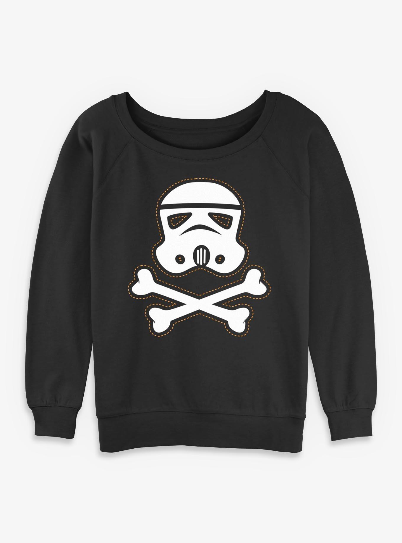 Star Wars Trooper Skull Patch Womens Slouchy Sweatshirt, BLACK, hi-res