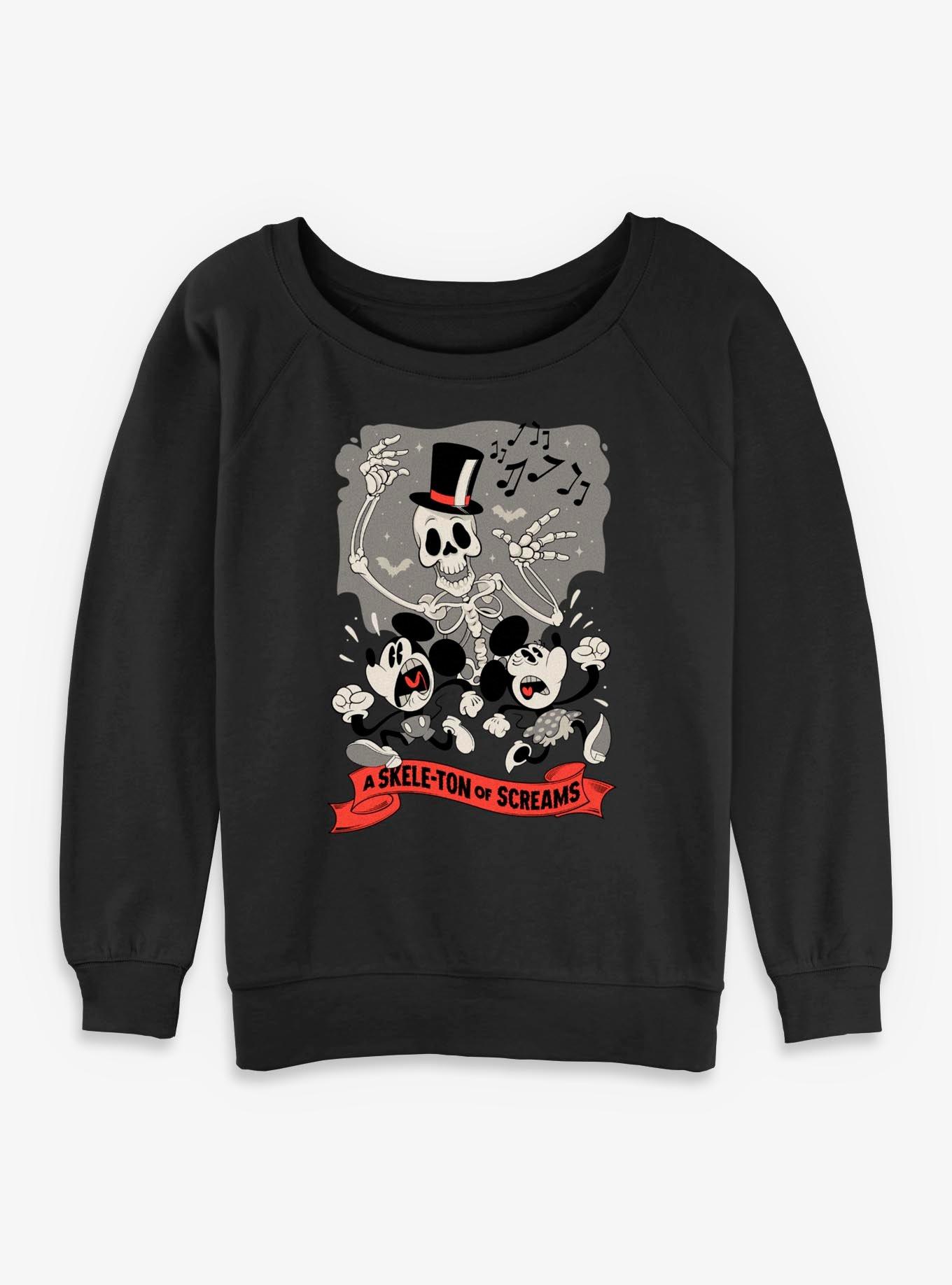 Disney Mickey Mouse Mickey A Skeleton Of Screams Womens Slouchy Sweatshirt, , hi-res