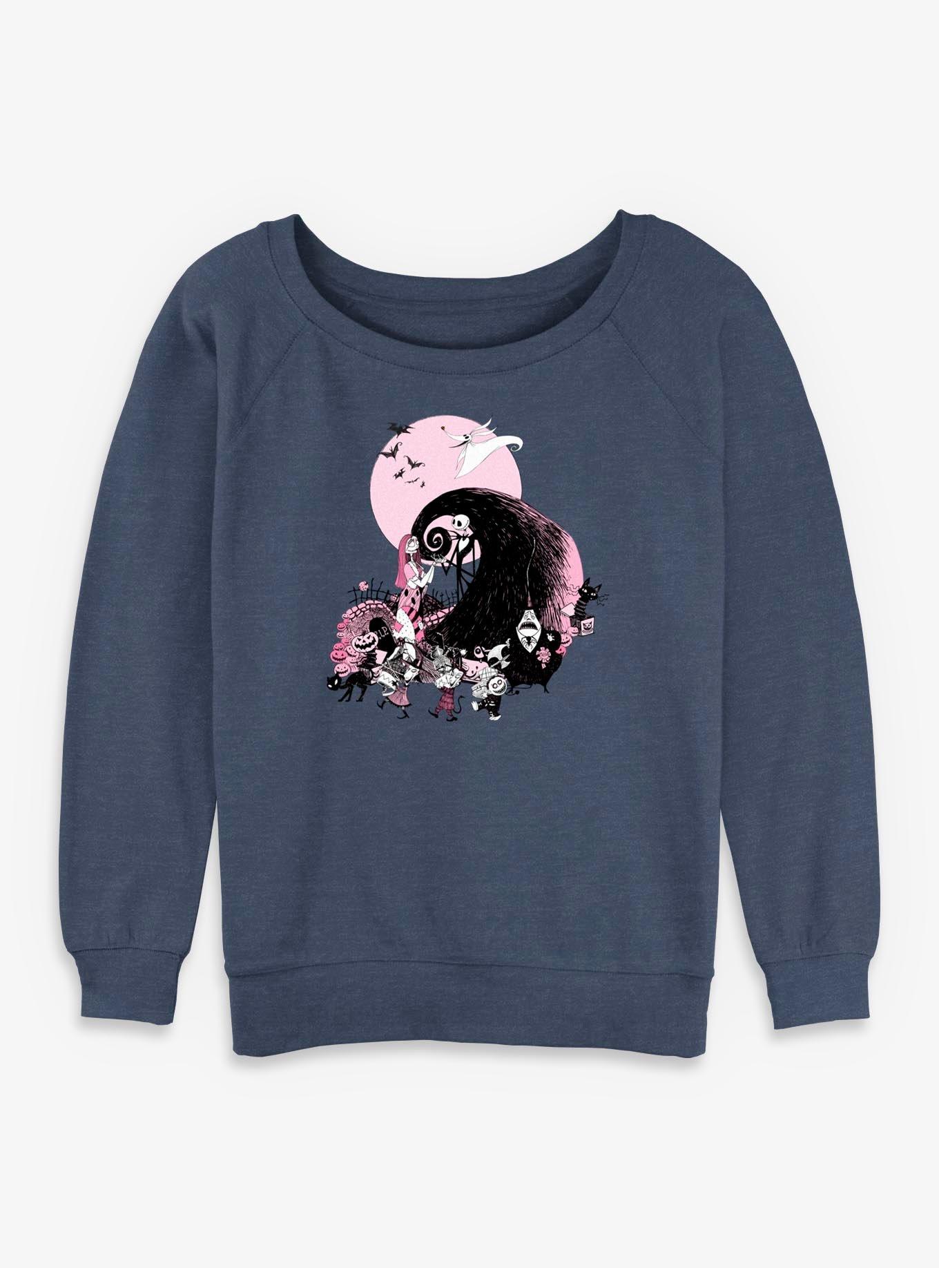 The Nightmare Before Christmas Classic Scene Group Womens Slouchy Sweatshirt, , hi-res