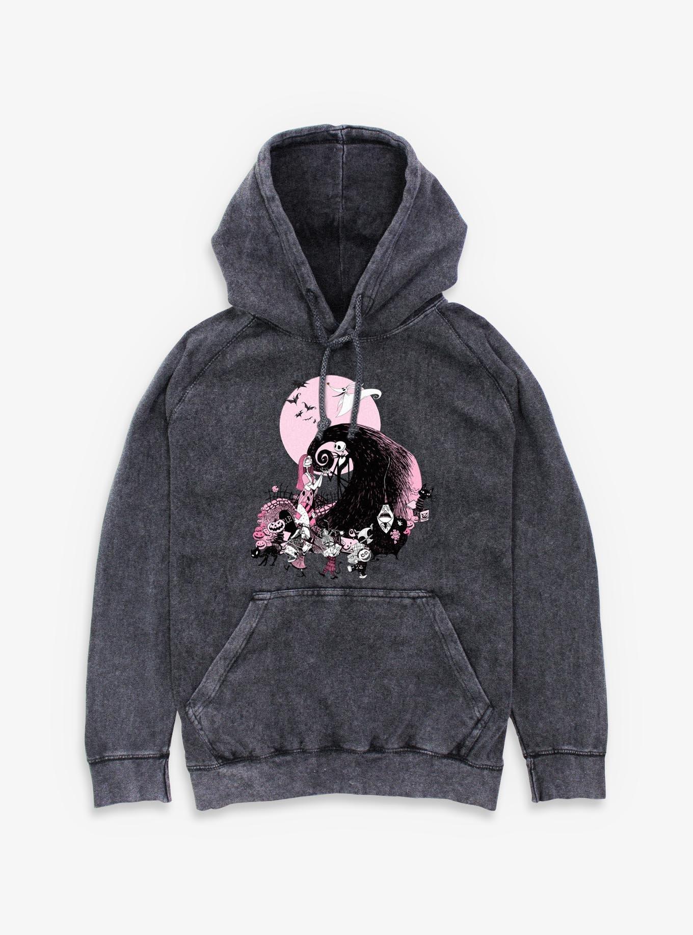The Nightmare Before Christmas Classic Scene Group Mineral Wash Hoodie, , hi-res