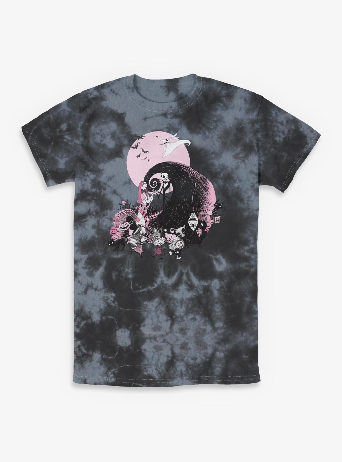 The Nightmare Before Christmas Classic Scene Group Tie-Dye T-Shirt, , hi-res