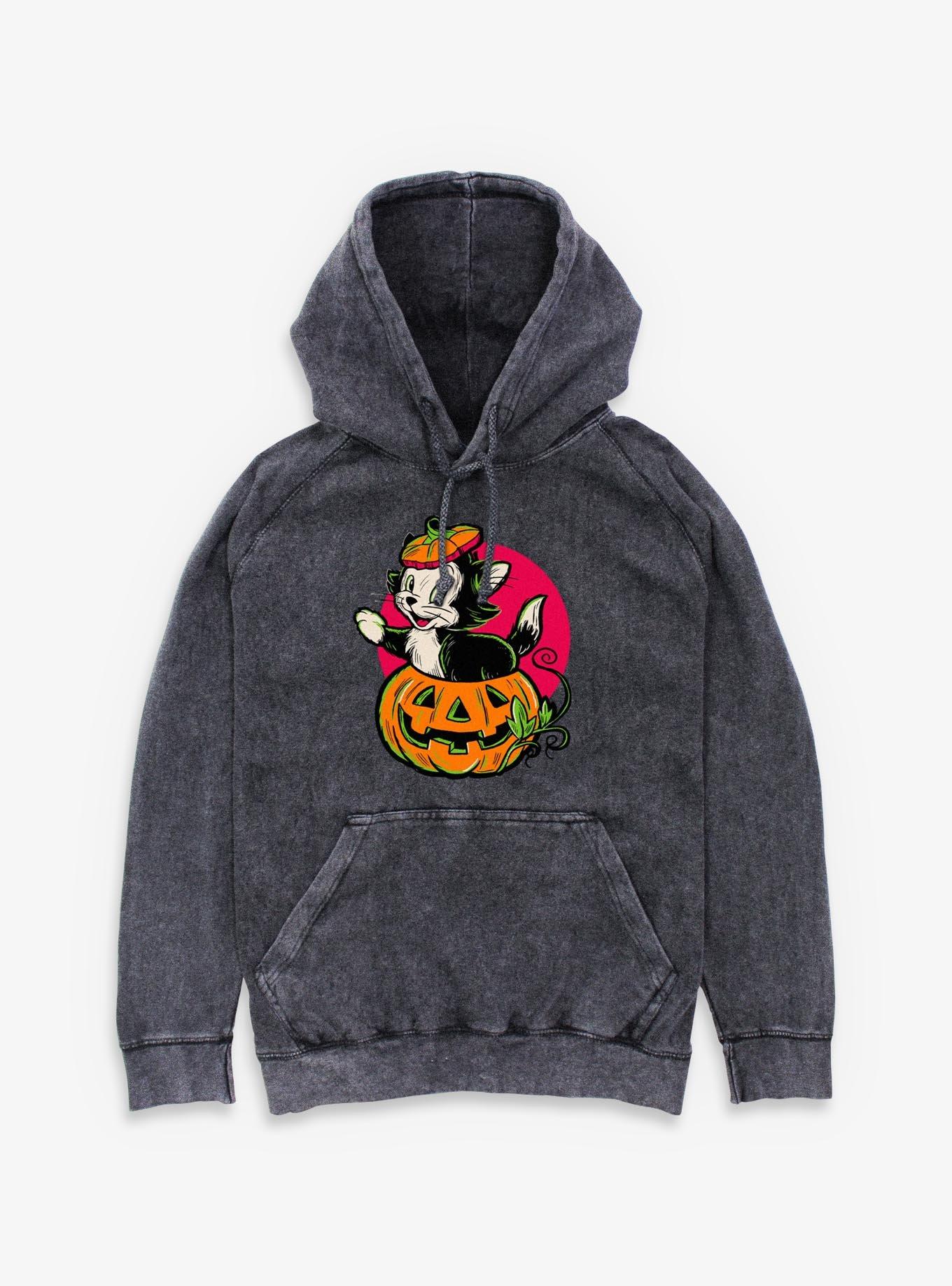 Disney Pinocchio Figaro Inside A Pumpkin Mineral Wash Hoodie, , hi-res