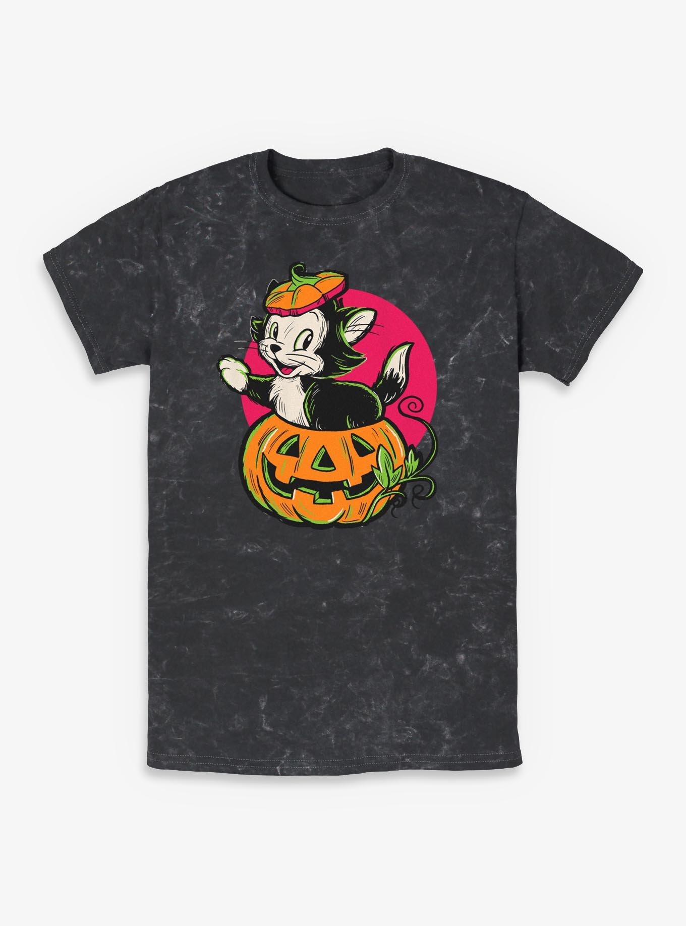 Disney Pinocchio Figaro Inside A Pumpkin Mineral Wash T-Shirt