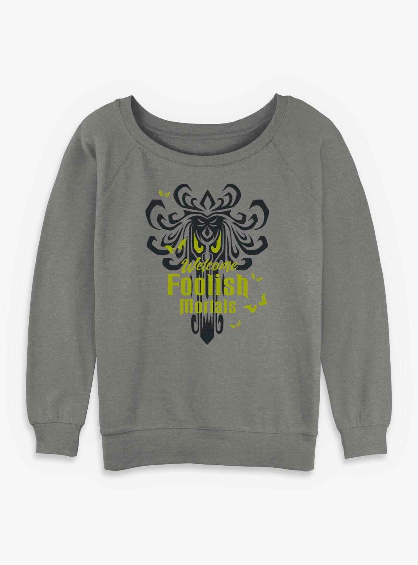 Disney Haunted Mansion Welcome Foolish Mortals Womens Slouchy Sweatshirt, , hi-res