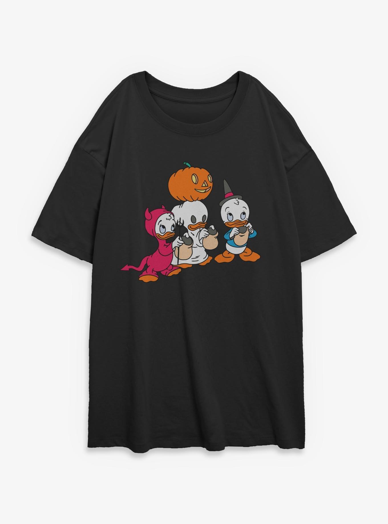 Disney Ducktales Huey Dewey Louie Trick Or Treating  Womens Oversized T-Shirt, , hi-res