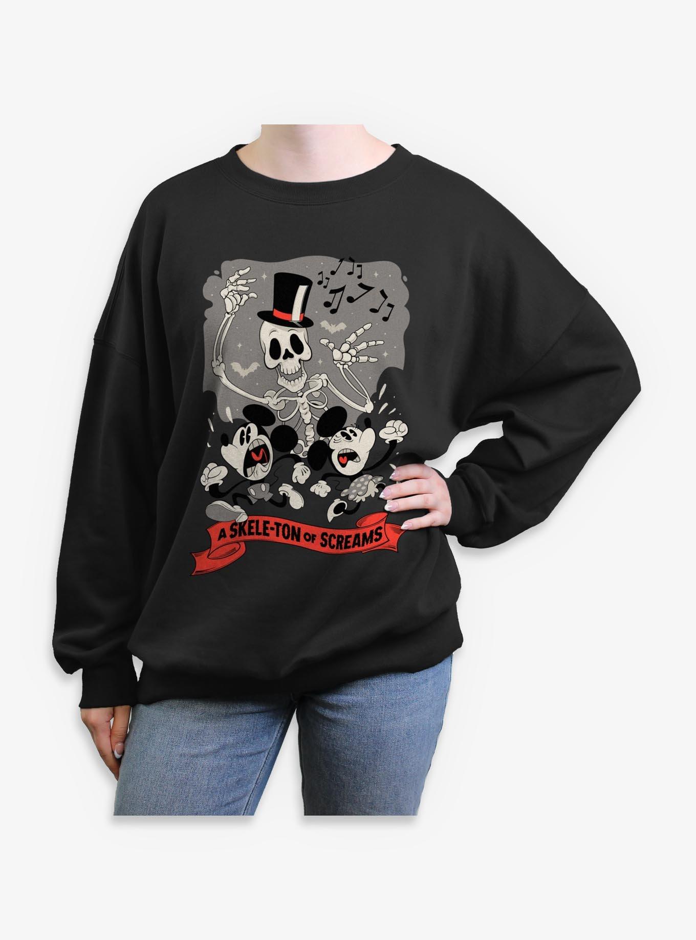 Disney Mickey Mouse Mickey A Skeleton Of Screams Womens Oversized Sweatshirt, , hi-res