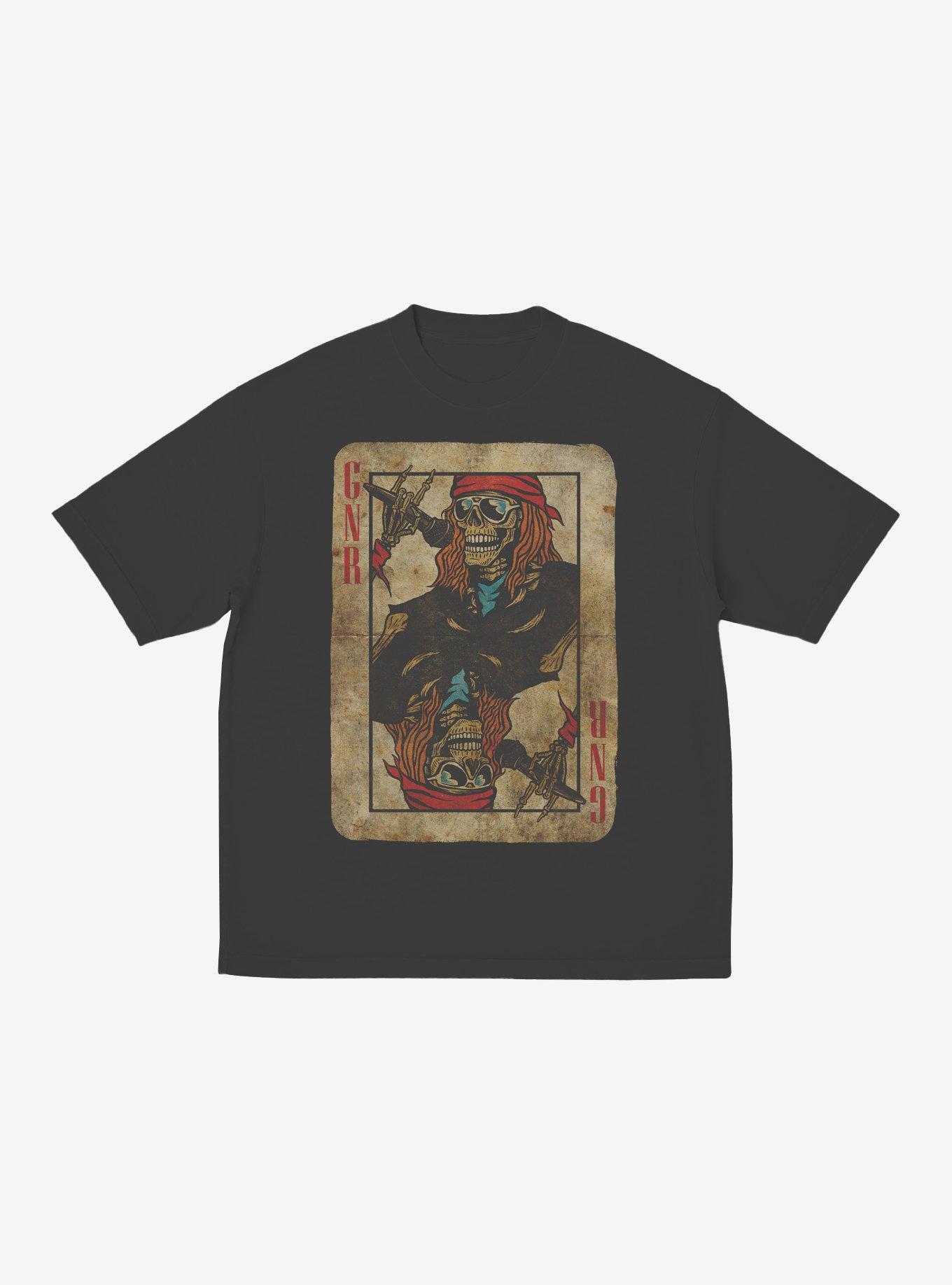 Guns N' Roses Skeleton Card Boyfriend Fit Girls T-Shirt, , hi-res