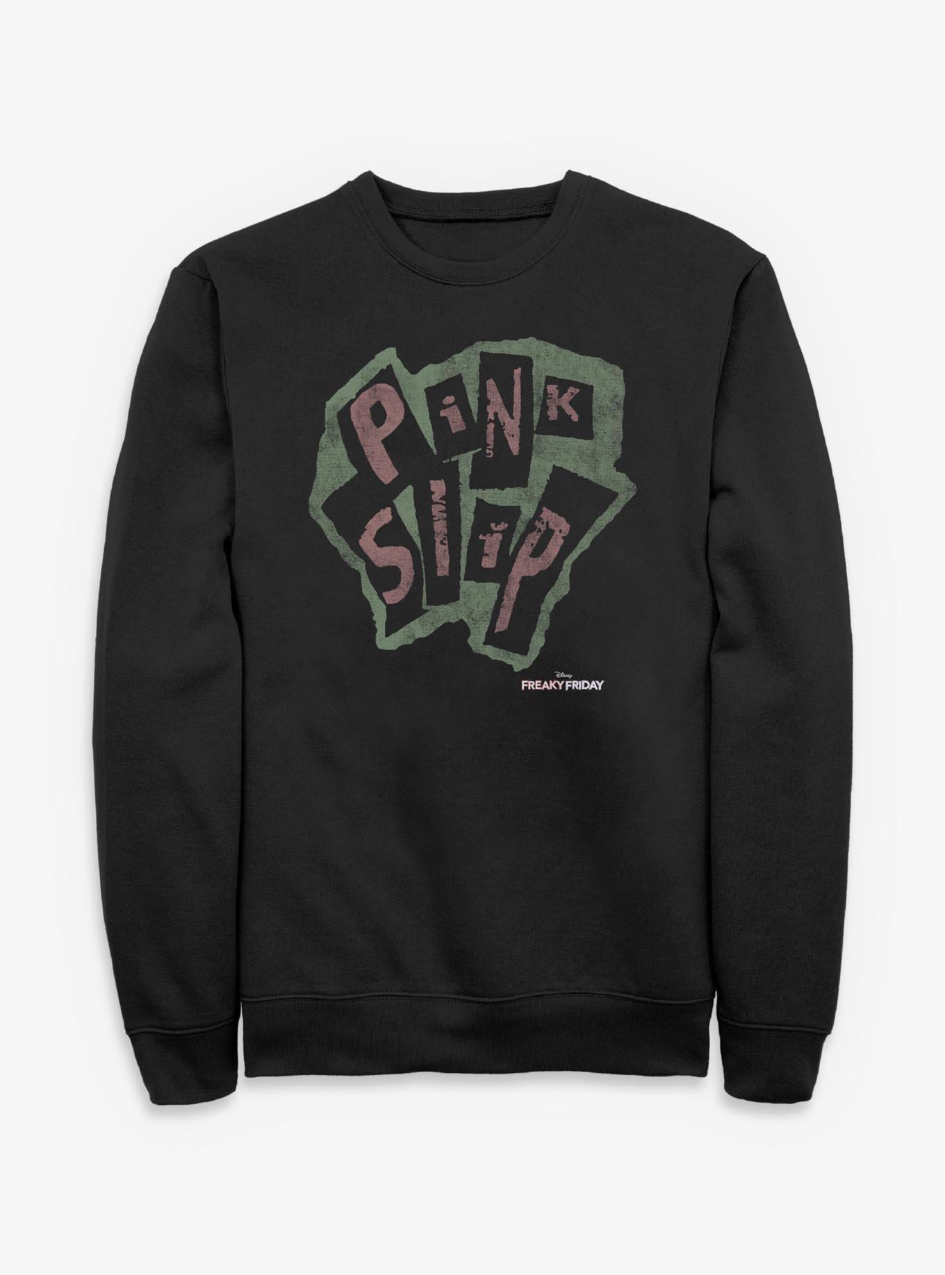 Disney Freaky Friday Pink Slip Logo Sweatshirt, BLACK, hi-res