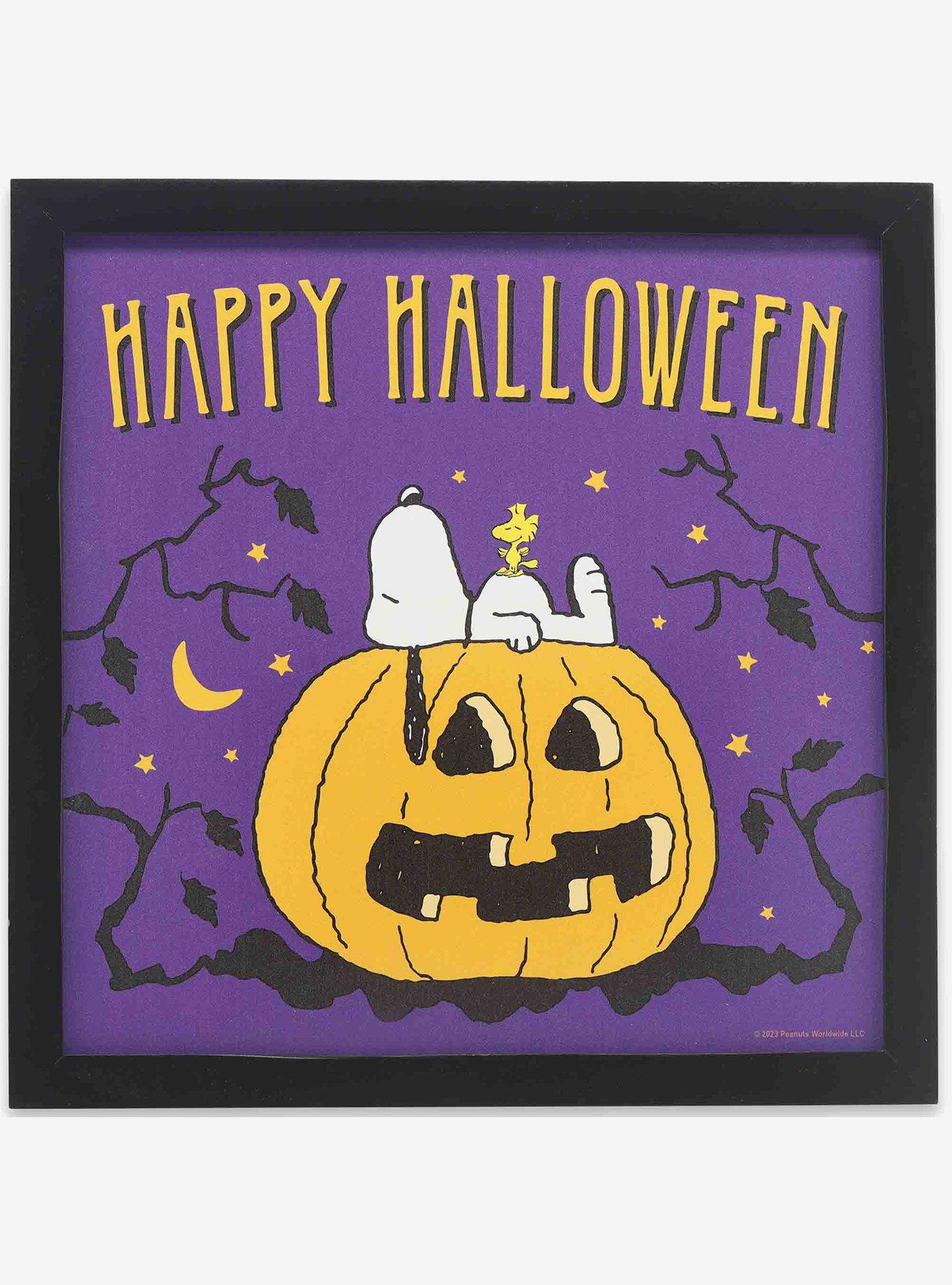 Peanuts Snoopy & Great Pumpkin Framed Wood Wall Decor, , hi-res