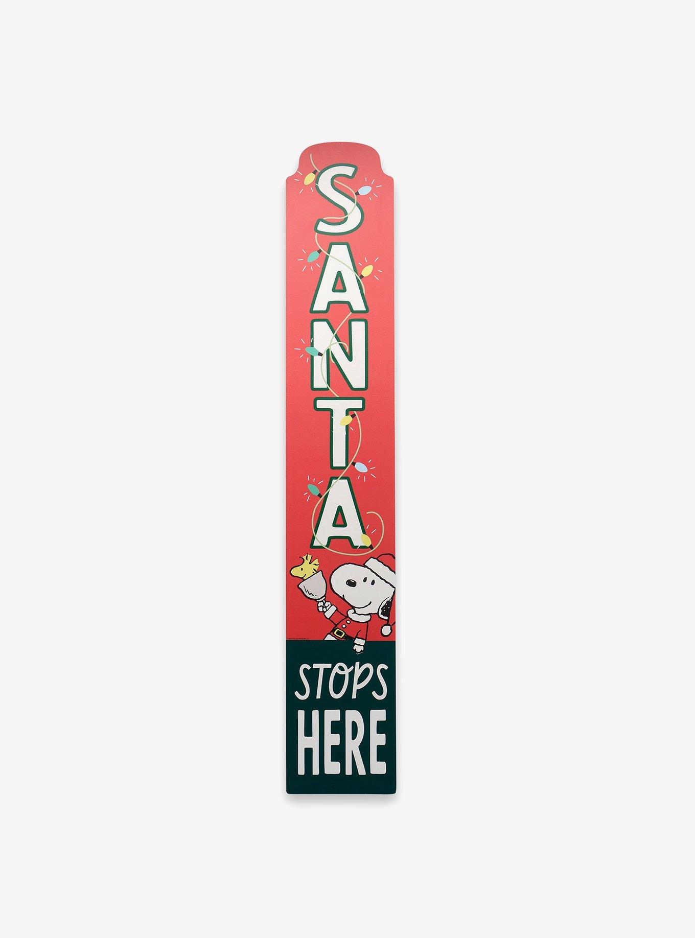 Peanuts Snoopy Santa Stops Herewood Wall Decor, , hi-res