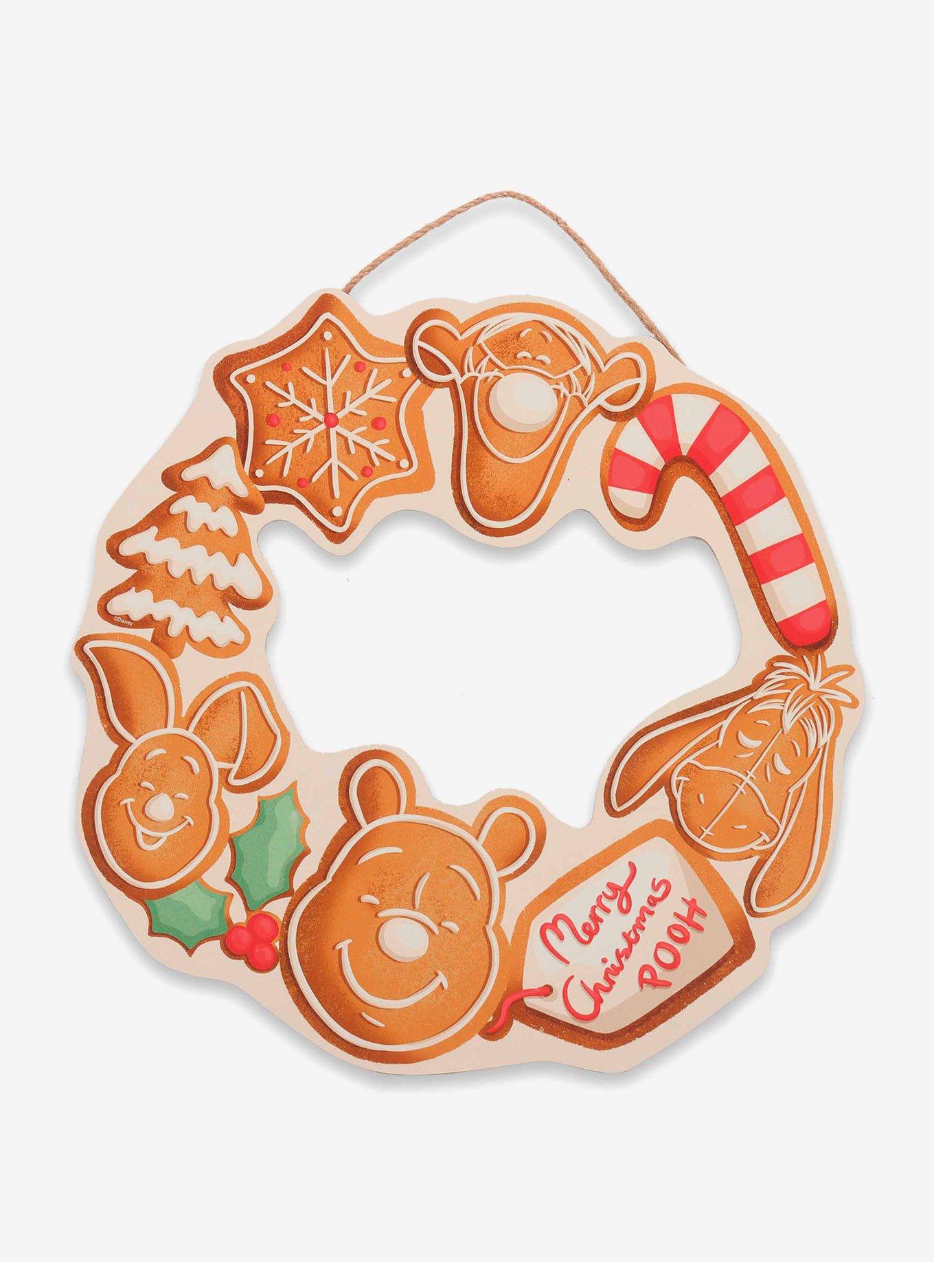 Disney Winnie The Pooh Gingerbread Christmas Wreath Hanging Wood Wall Decor, , hi-res