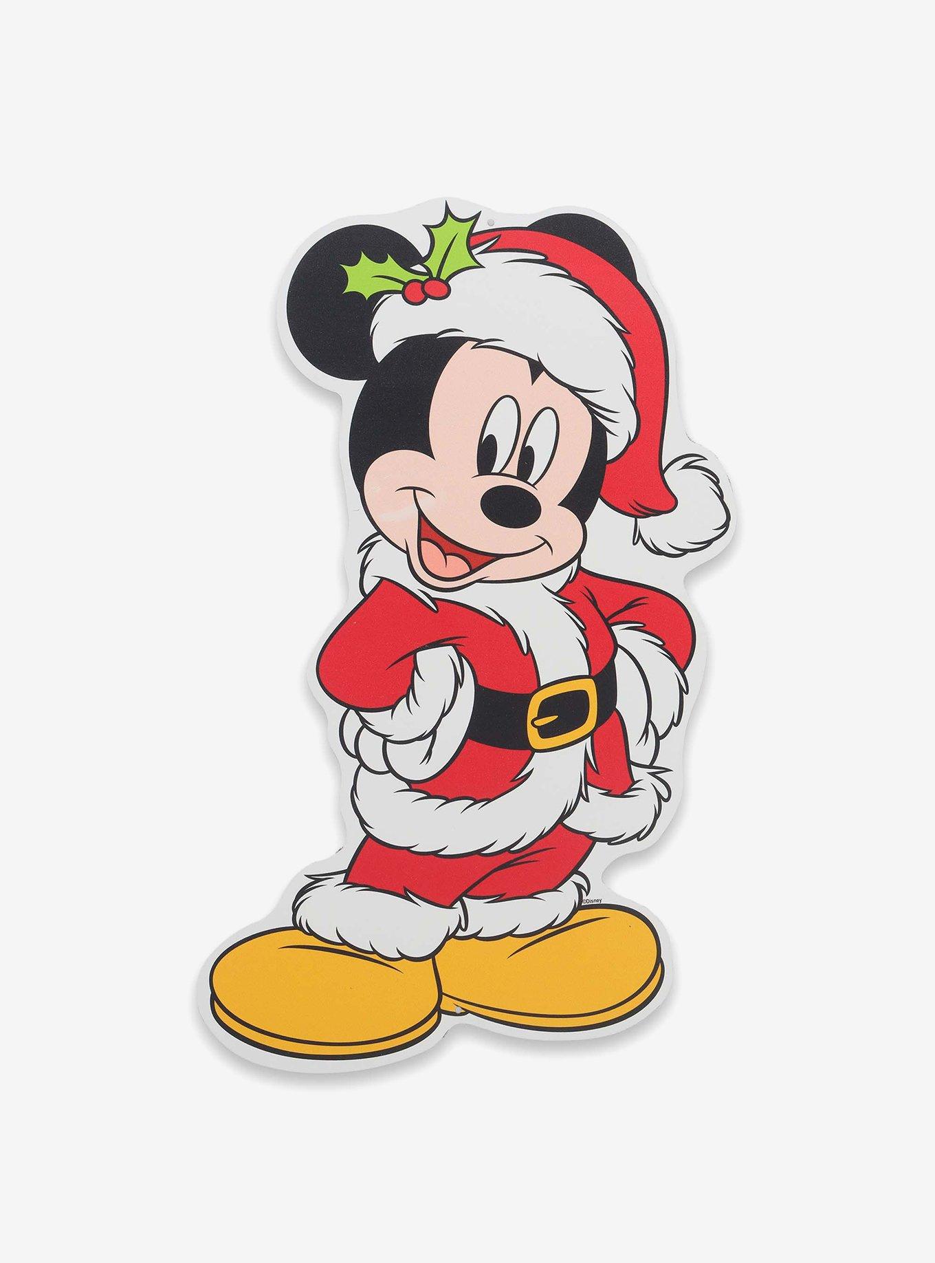 Disney Jolly Santa Mickey Mouse Metal Sign, , hi-res