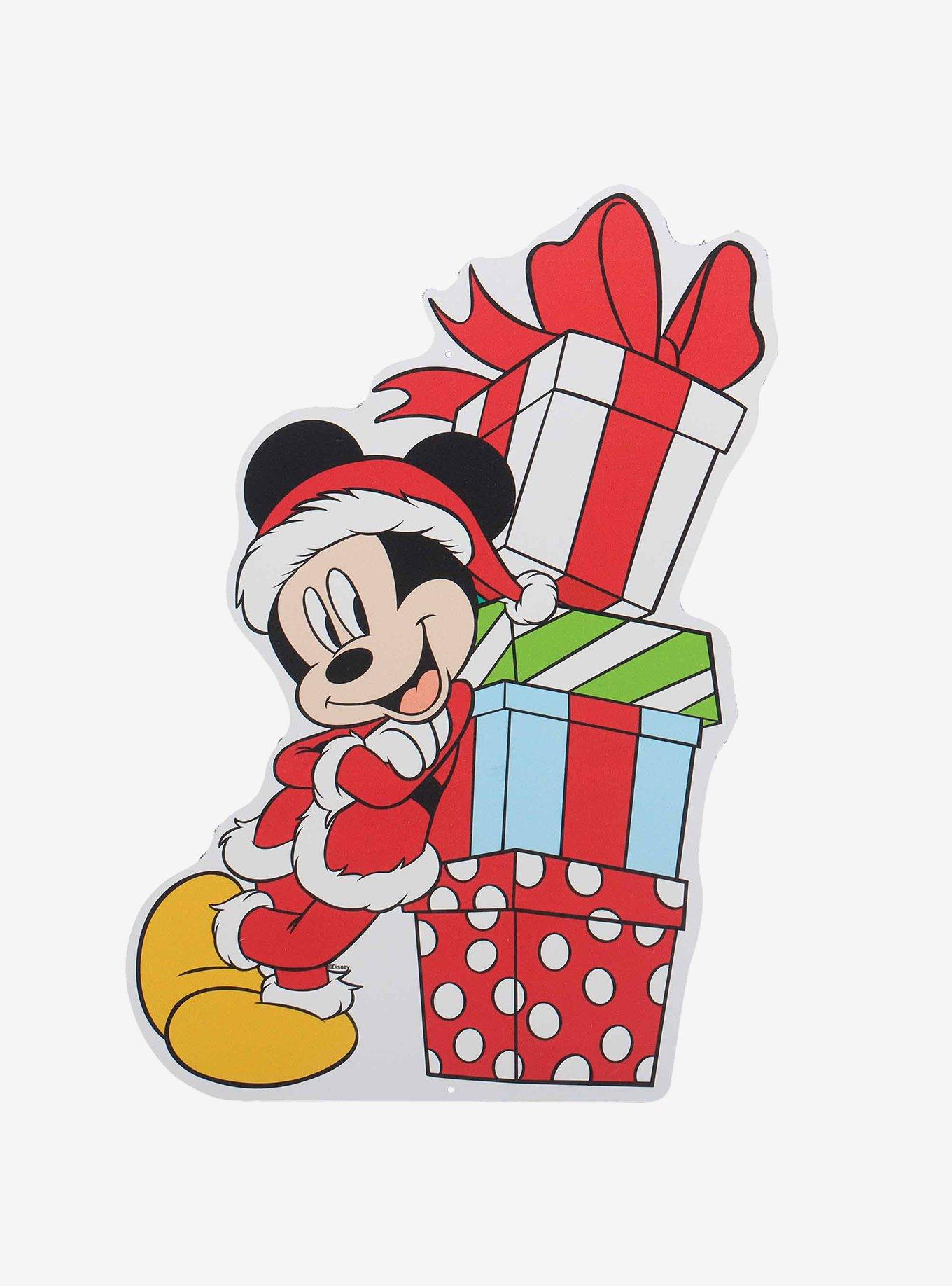 Disney Santa Mickey Mouse & Presents Metal Sign, , hi-res