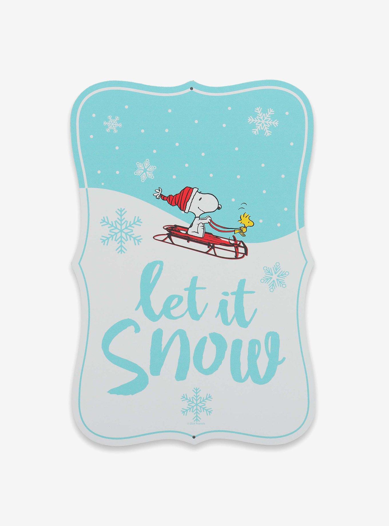 Peanuts Snoopy & Woodstock Let It Snow Winter Metal Sign, , hi-res