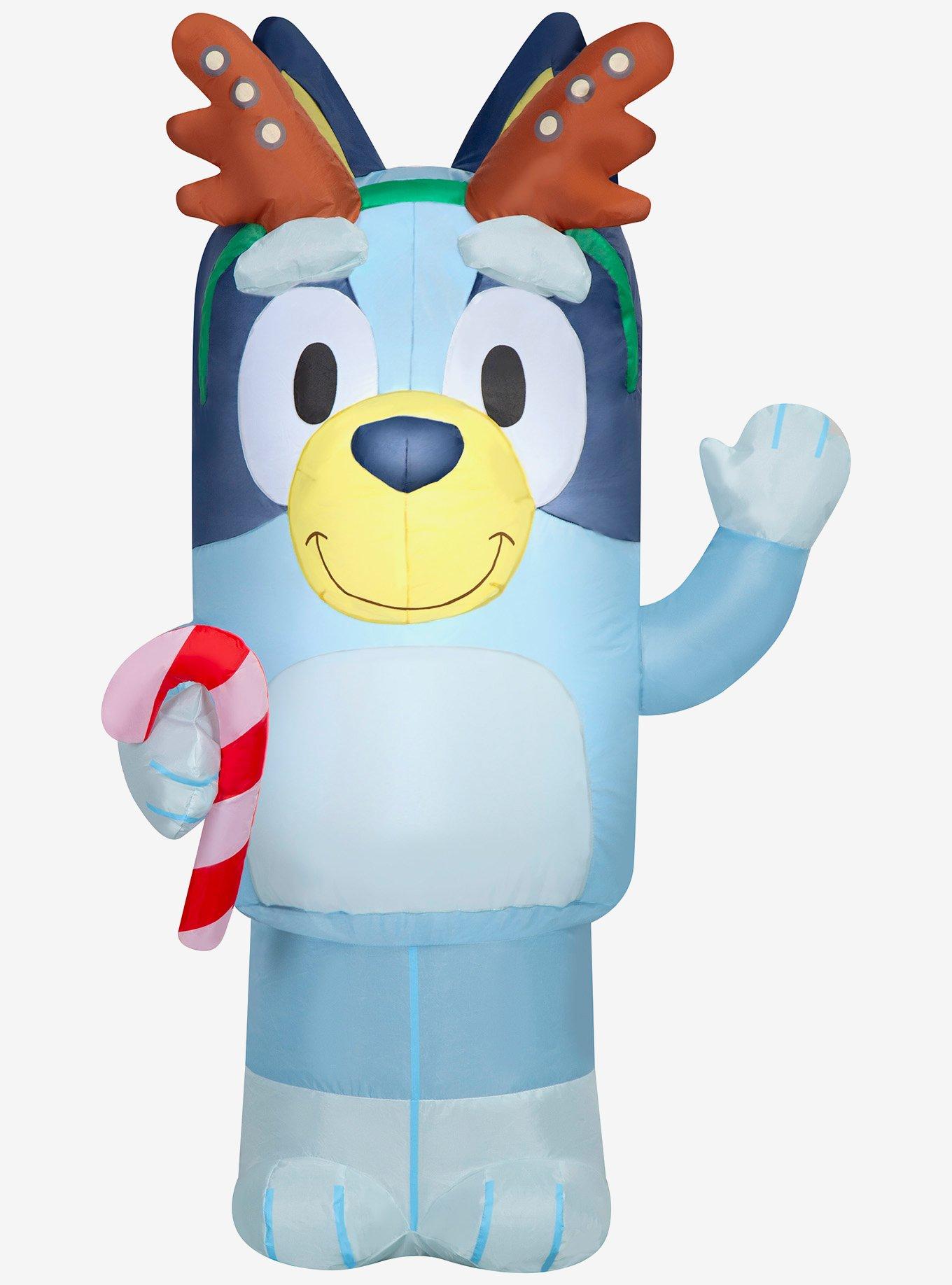 Bluey with Antlers Holding Candy Cane Airblown Inflatable, , hi-res