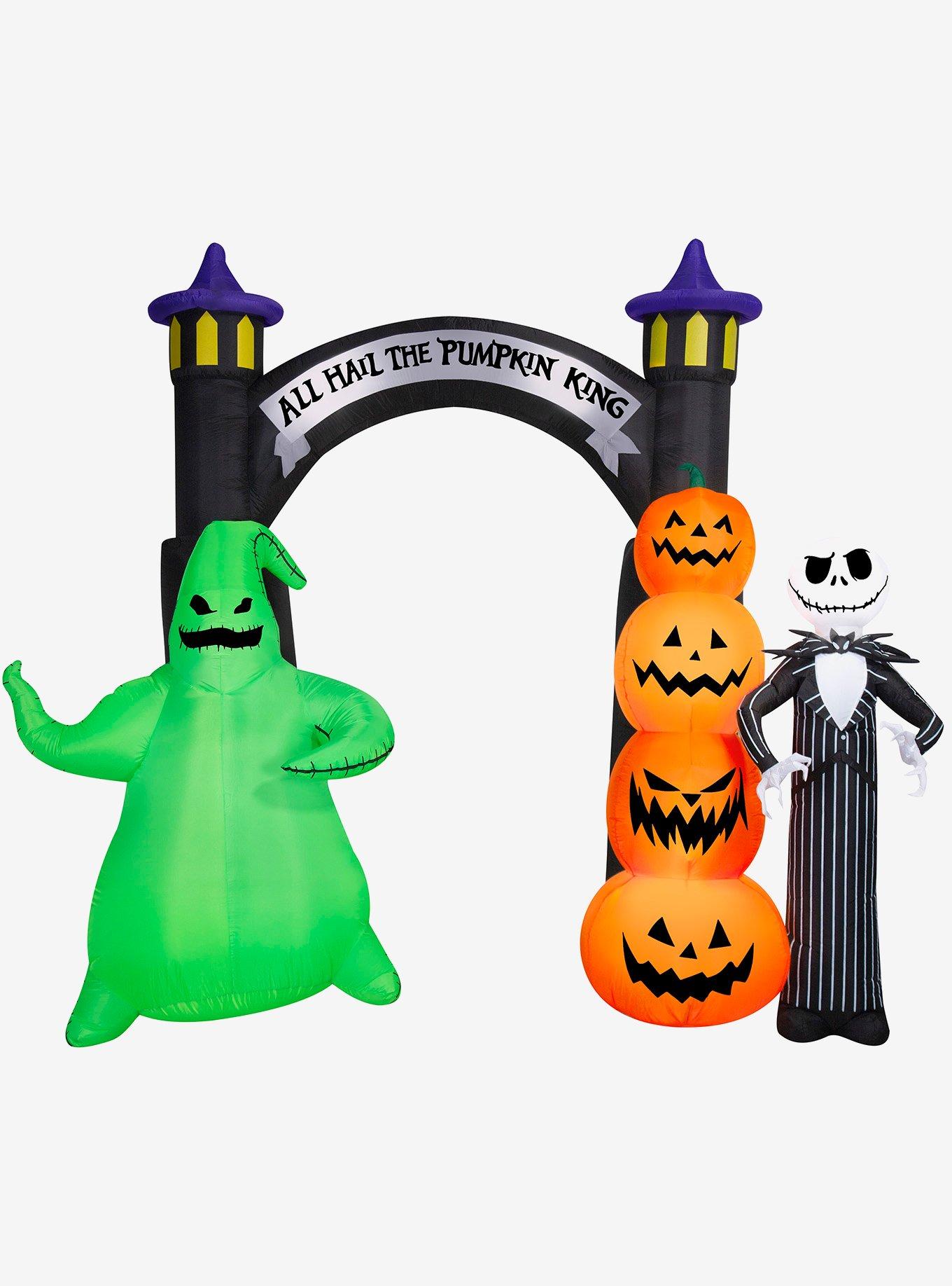 Disney Nightmare Before Christmas Jack and Oogie with Pumpkins Archway Airblown Inflatable, , hi-res