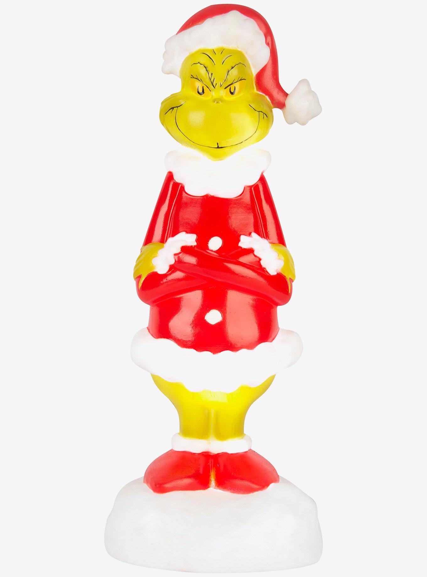 Dr. Seuss How The Grinch Stole Christmas Grinch with Santa Suit Lighted Blow Mold Outdoor Decor, , hi-res