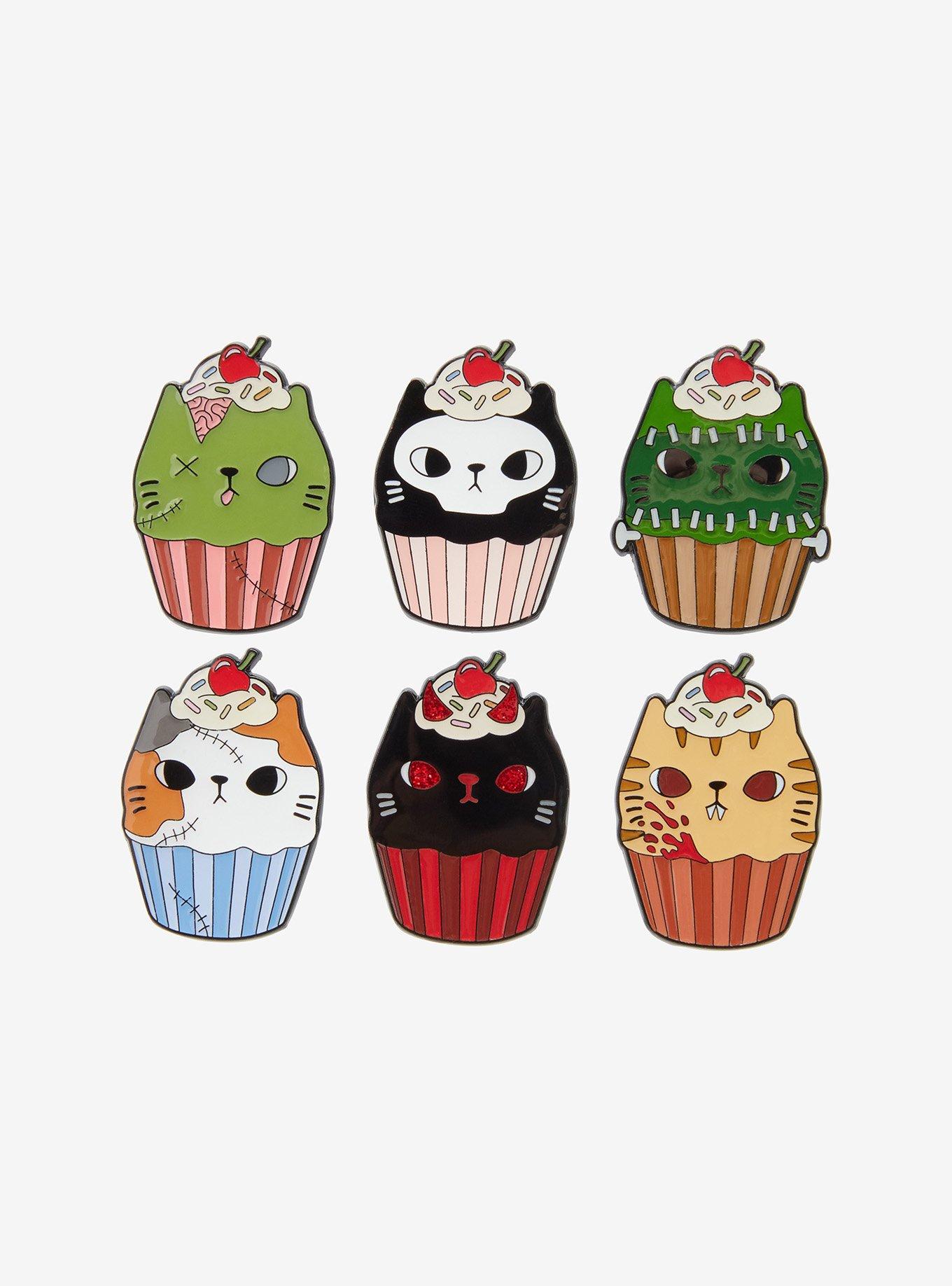 Horror Cats Cupcake Blind Box Enamel Pin Hot Topic Exclusive, , hi-res