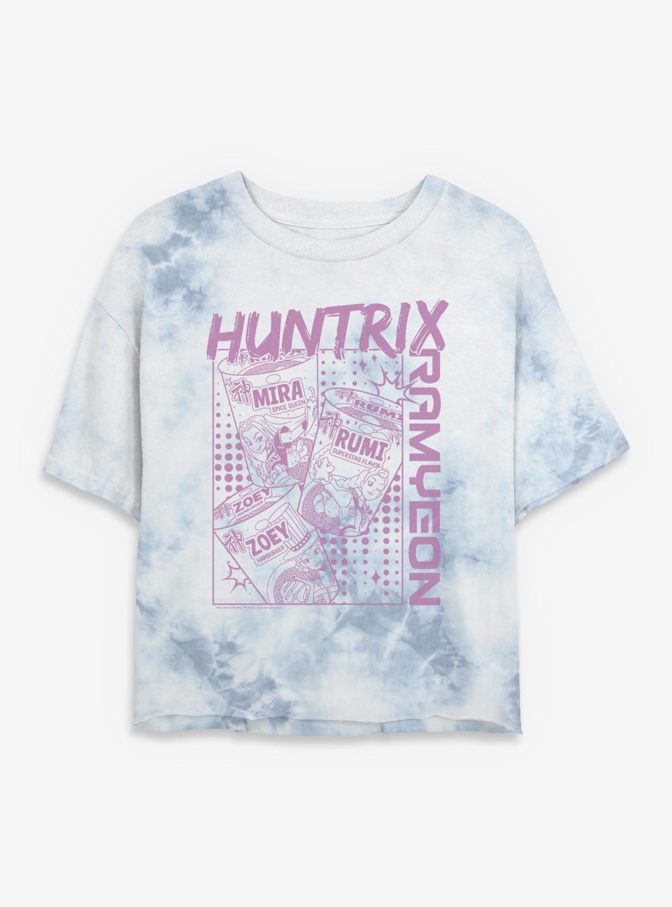KPop Demon Hunters Huntrix Ramyeon Ramen Womens Tie-Dye Crop T-Shirt, , hi-res