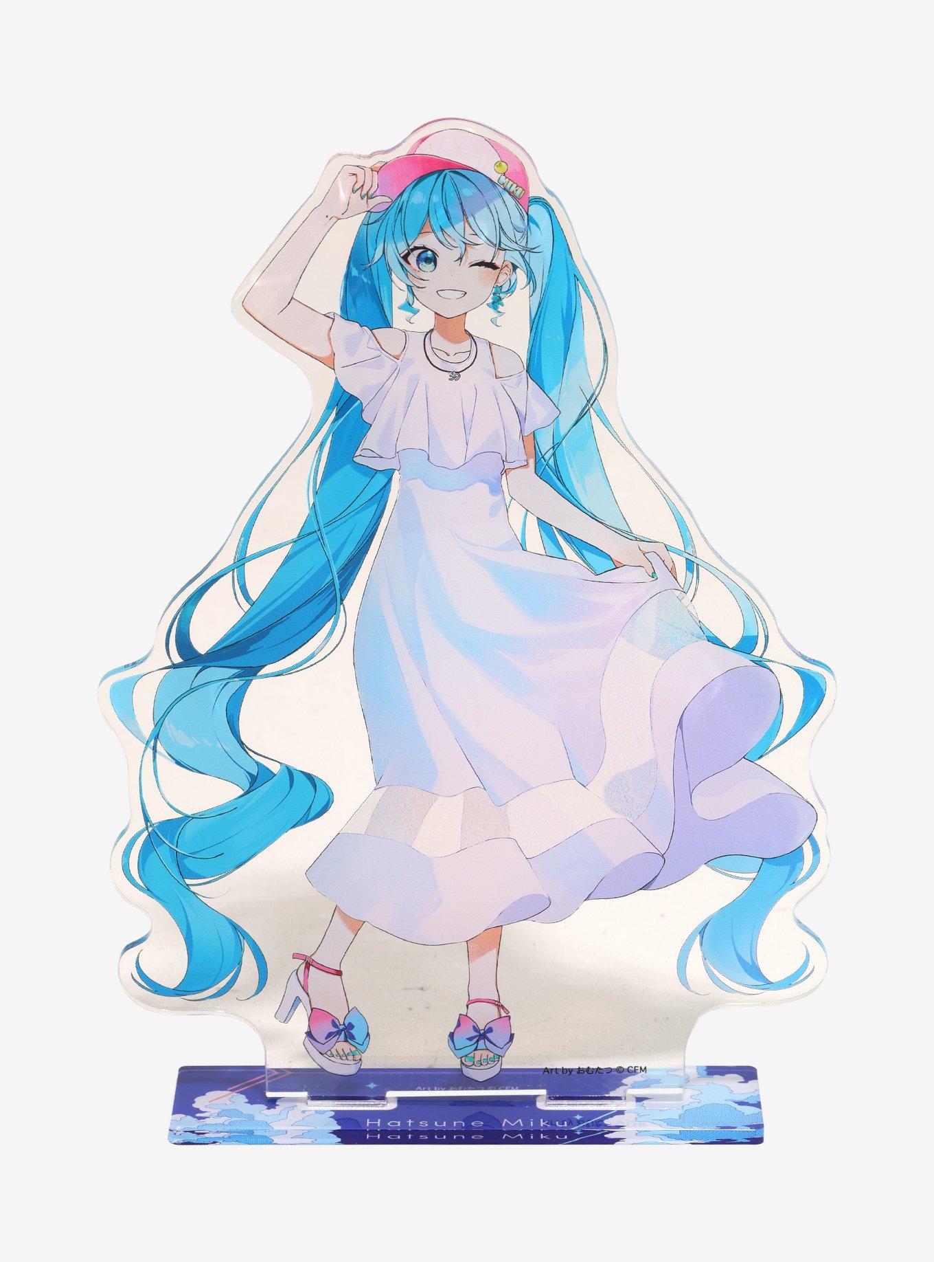 Hatsune Miku White Dress Acrylic Stand, , hi-res