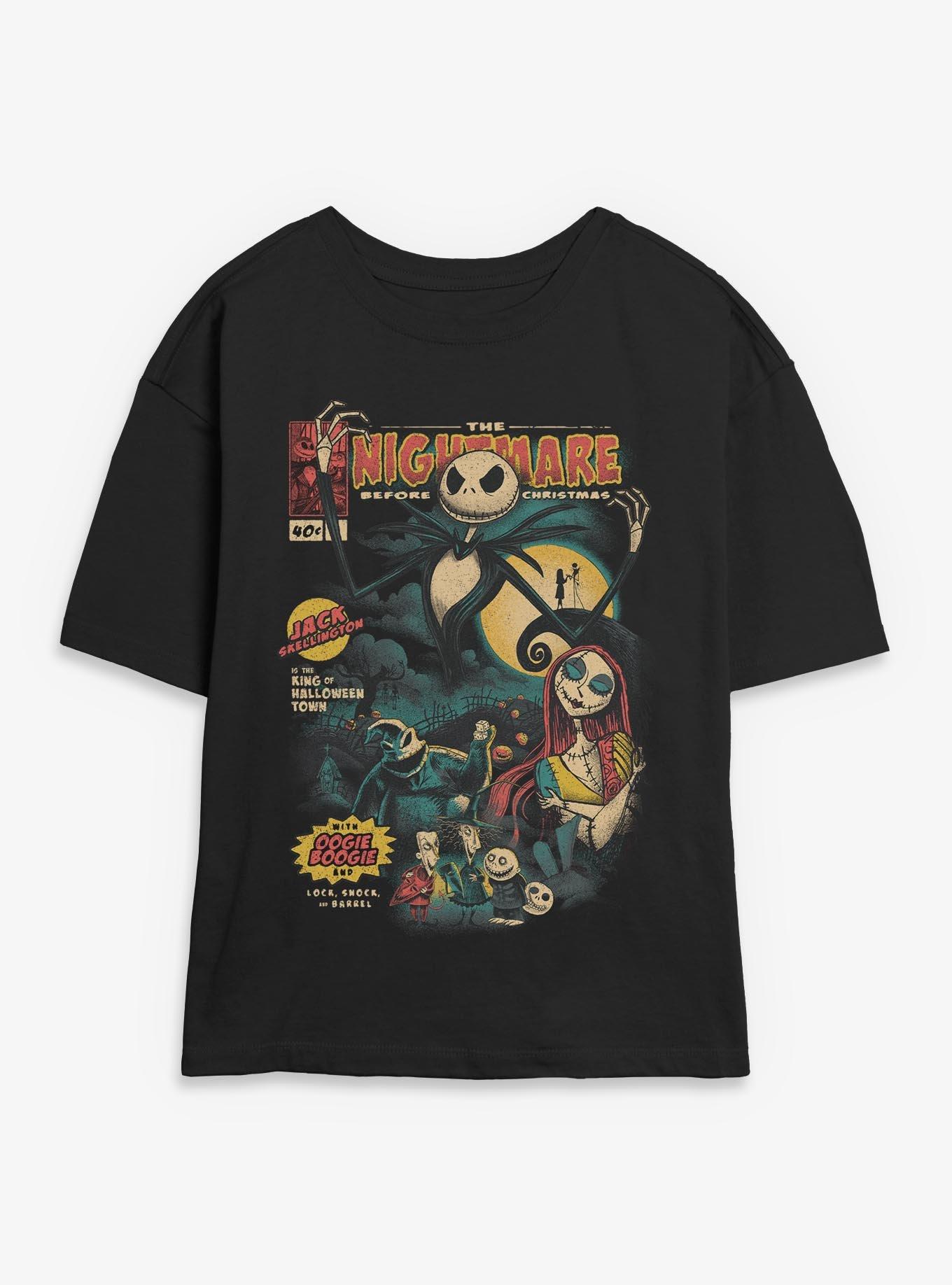 The Nightmare Before Christmas Comic Cover Style Womens Skimmer T-Shirt, , hi-res