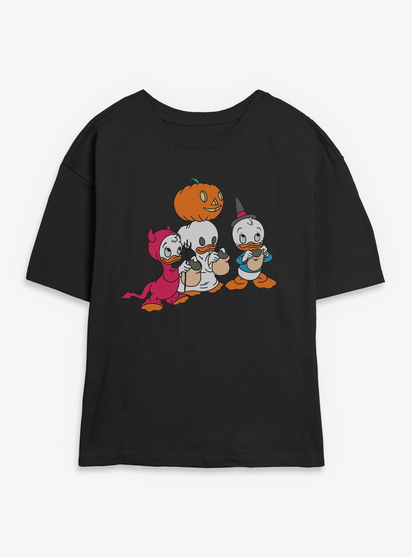 Disney Ducktales Huey Dewey Louie Trick Or Treating  Womens Skimmer T-Shirt, , hi-res